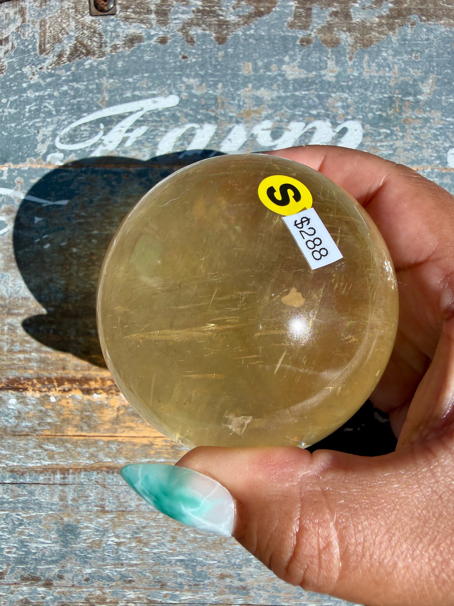 Gorgeous Optical Honey Calcite Sphere | Opt S
