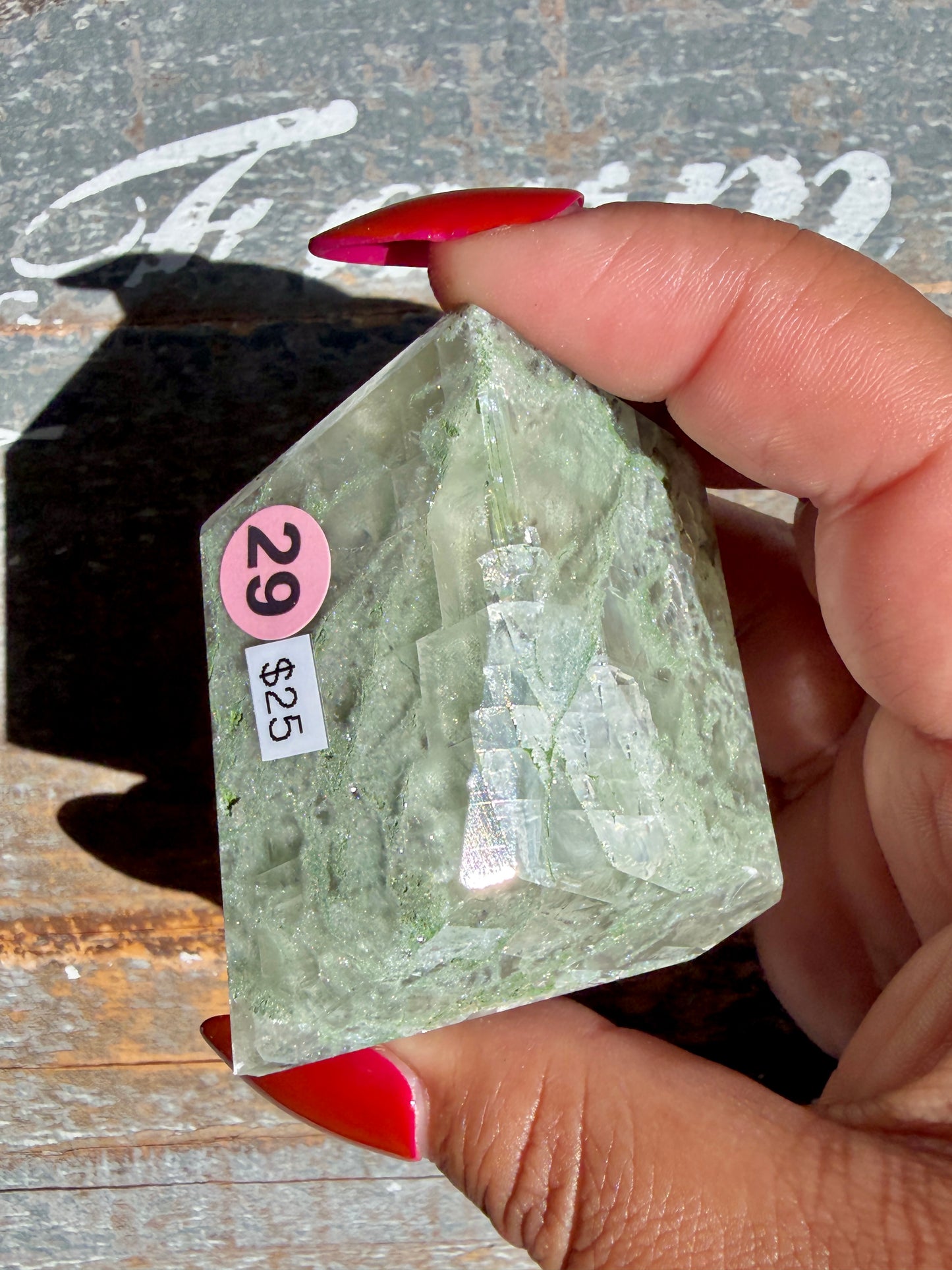Gorgeous Optical Calcite + Moss Agate Combo Mineral Freeform From India | Opt 29