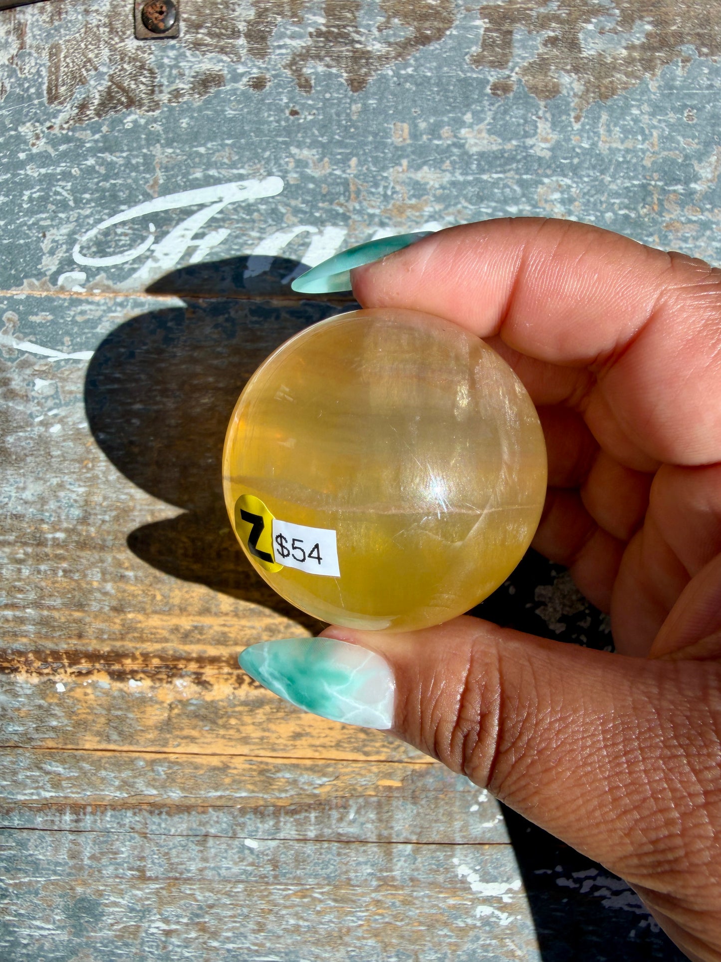 Gorgeous Yellow Candy Fluorite Sphere | Opt Z