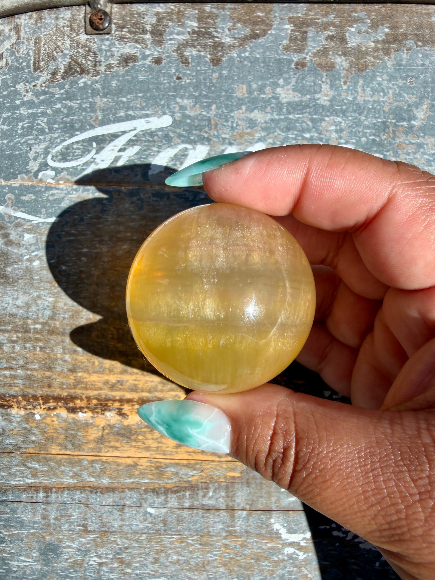Gorgeous Yellow Candy Fluorite Sphere | Opt Z