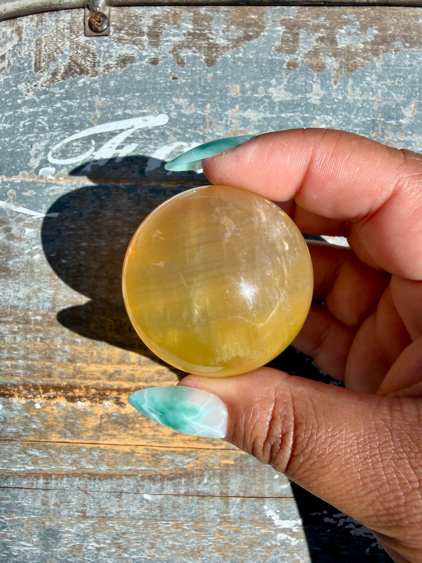 Gorgeous Yellow Candy Fluorite Sphere | Opt Z