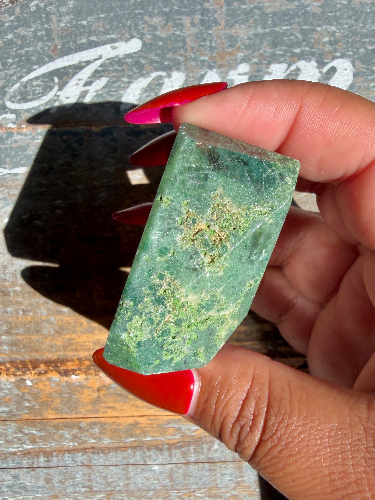 Gorgeous Optical Calcite + Moss Agate Combo Mineral Freeform From India | Opt 22