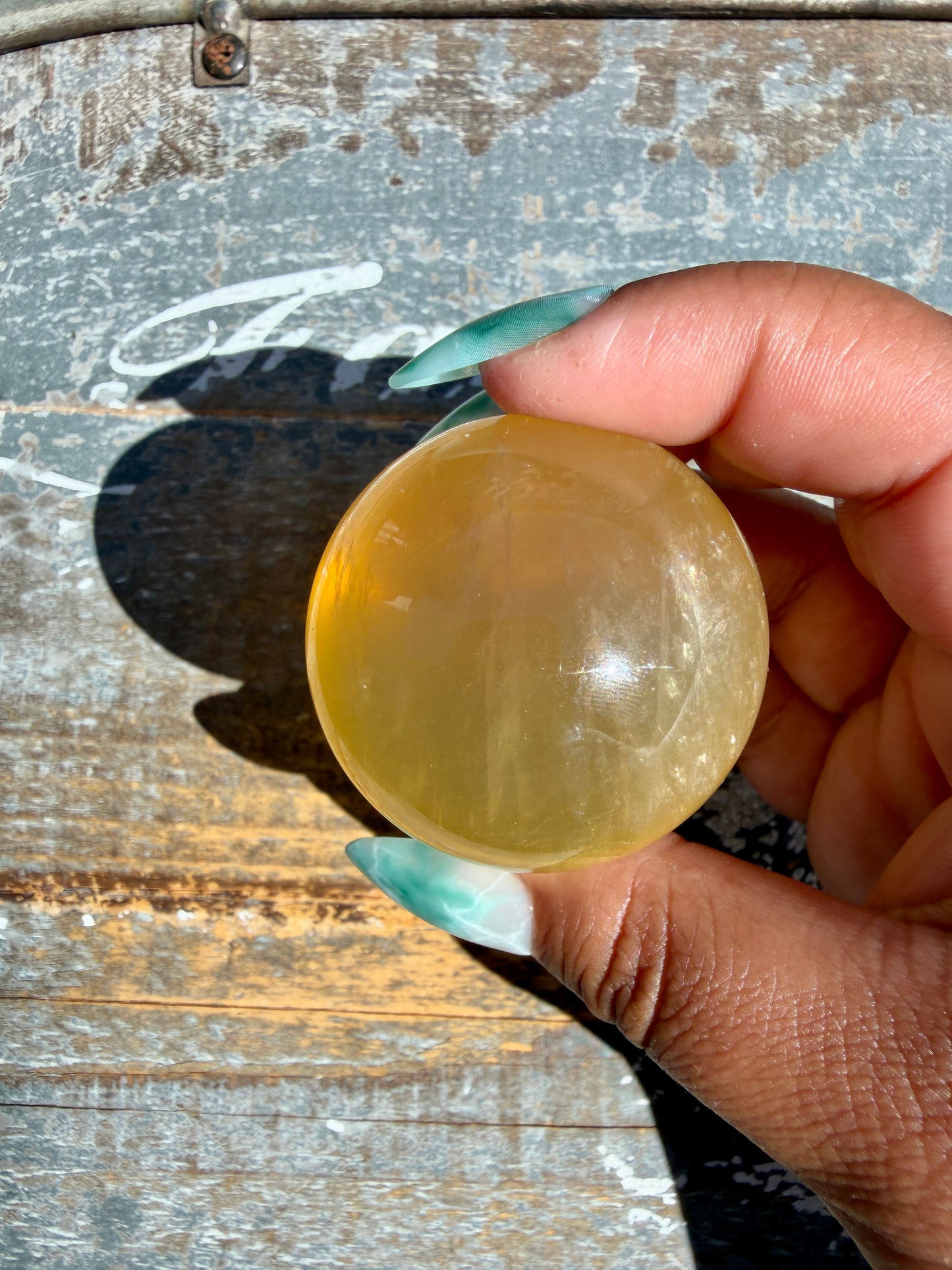 Gorgeous Yellow Candy Fluorite Sphere | Opt Z