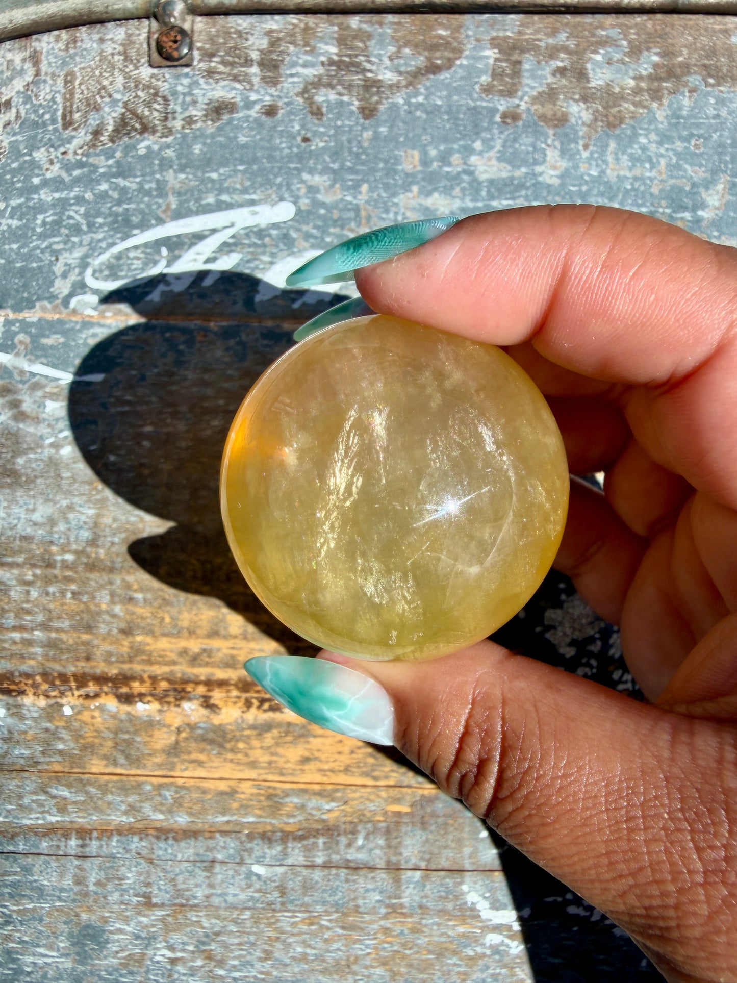 Gorgeous Yellow Candy Fluorite Sphere | Opt Z