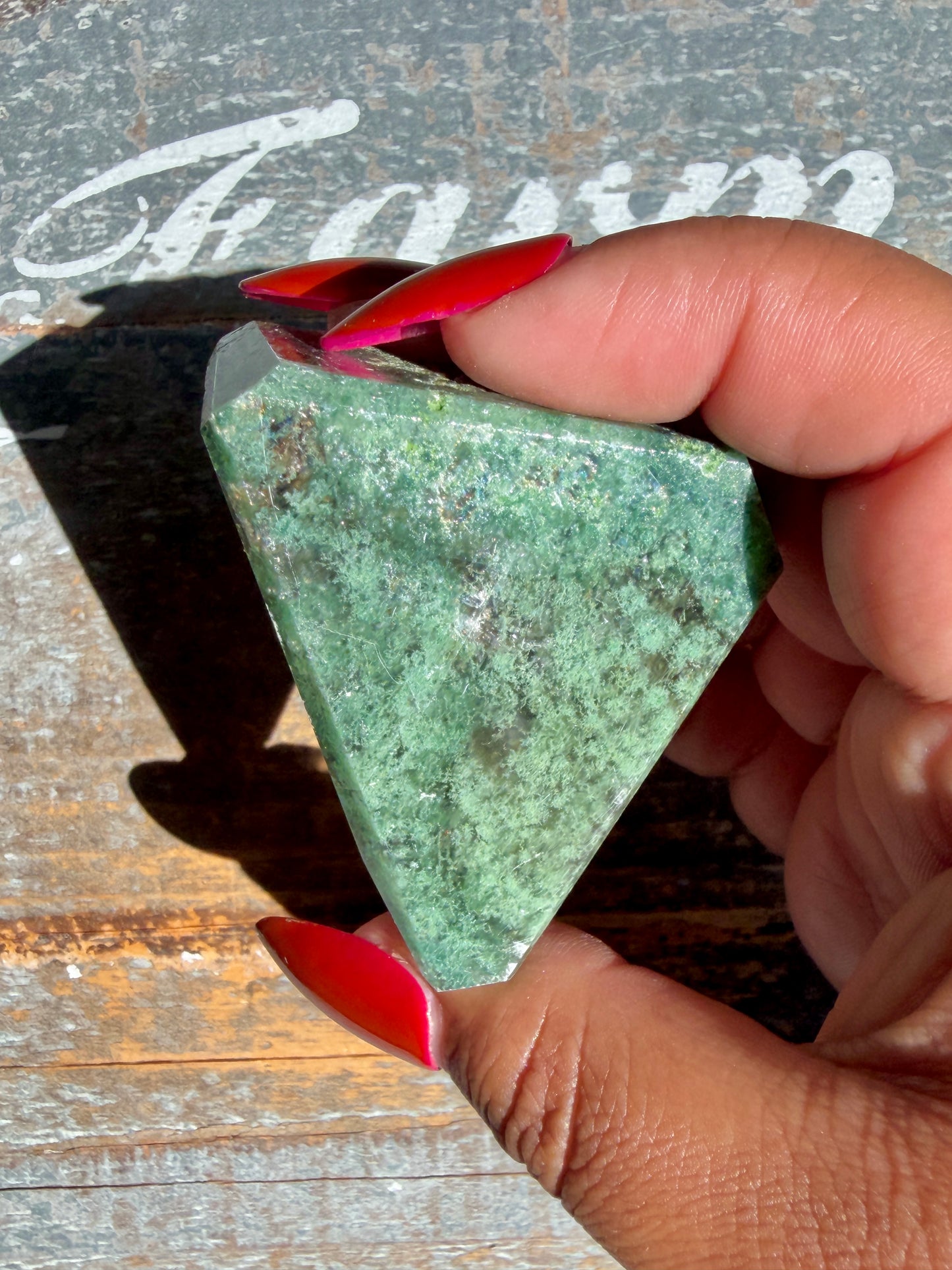 Gorgeous Optical Calcite + Moss Agate Combo Mineral Freeform From India | Opt 22