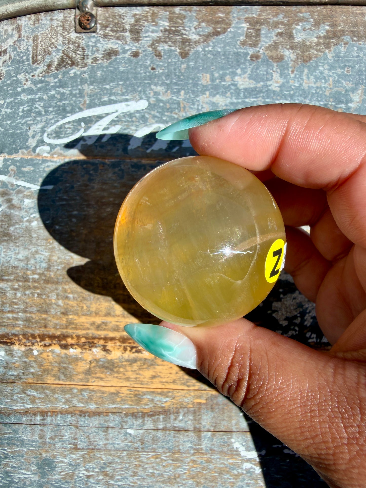 Gorgeous Yellow Candy Fluorite Sphere | Opt Z