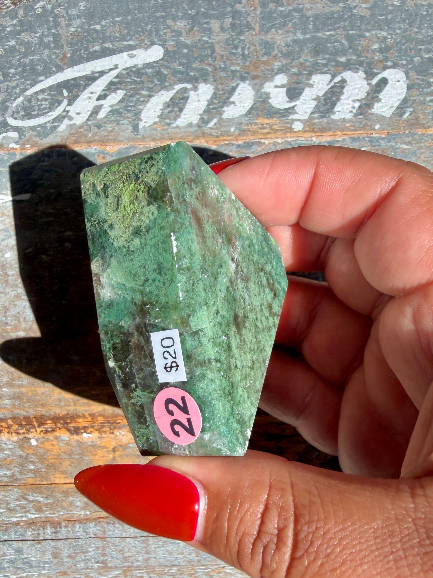 Gorgeous Optical Calcite + Moss Agate Combo Mineral Freeform From India | Opt 22