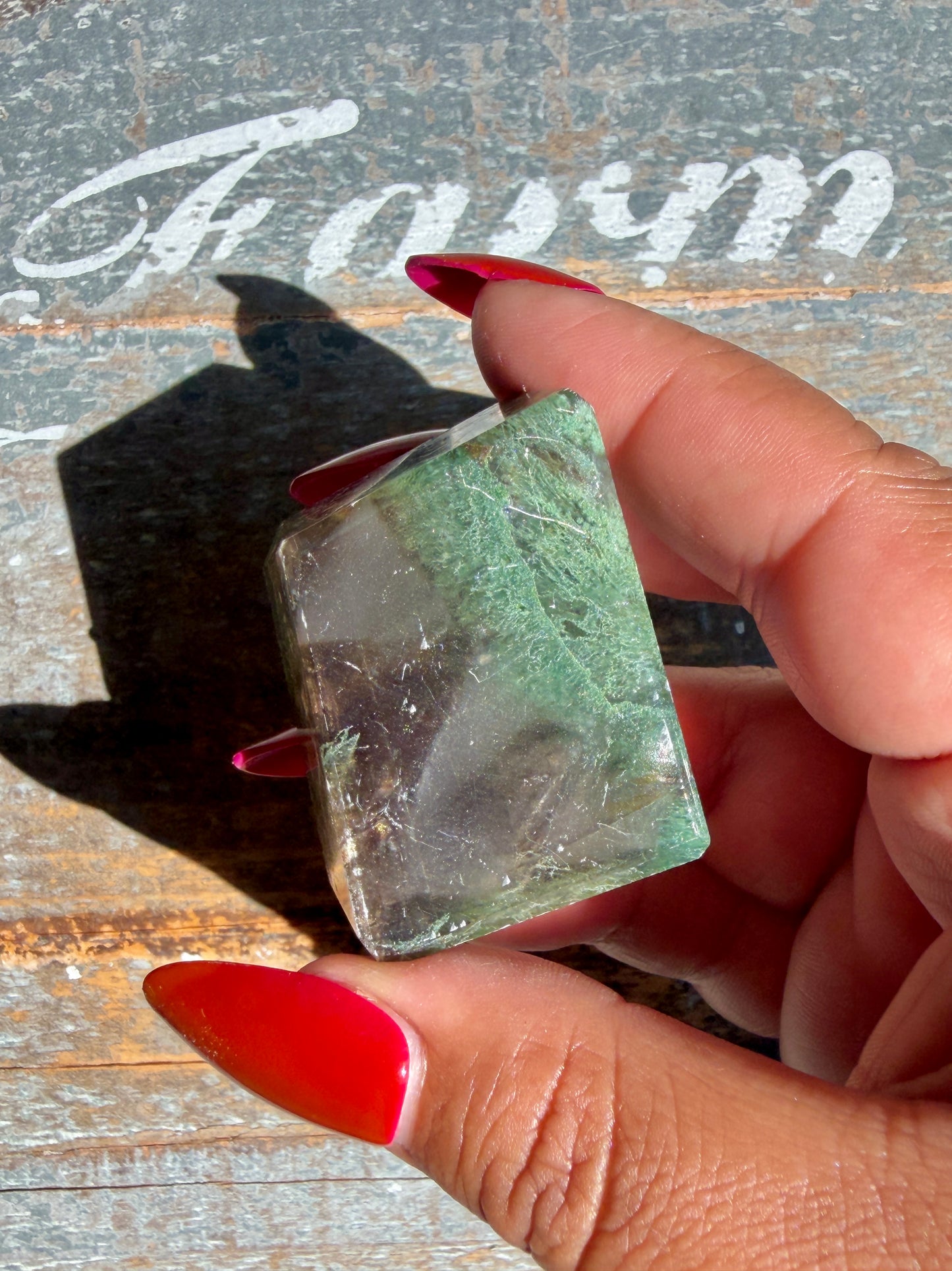 Gorgeous Optical Calcite + Moss Agate Combo Mineral Freeform From India | Opt 26