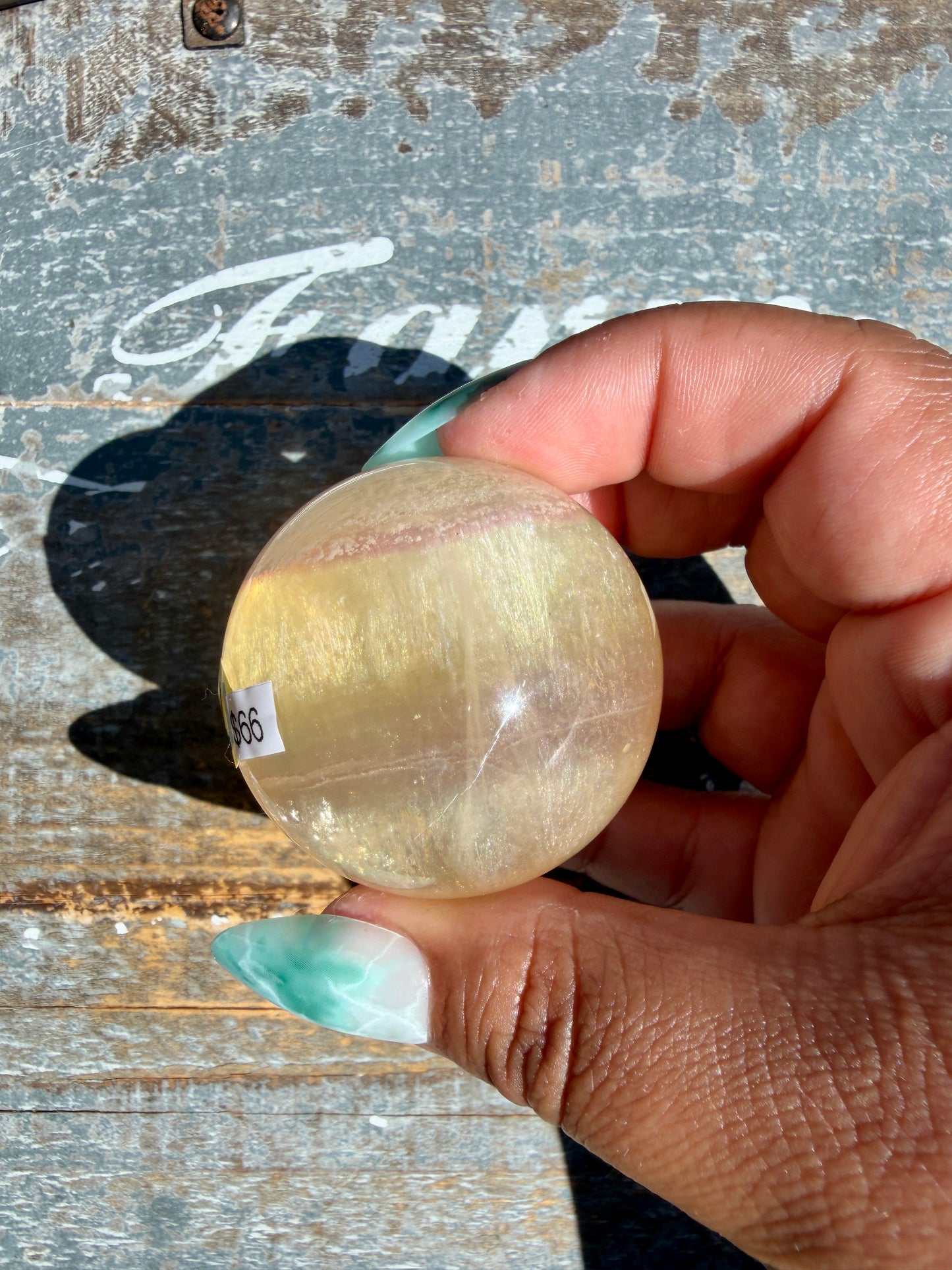 Gorgeous Yellow Candy Fluorite Sphere | Opt U