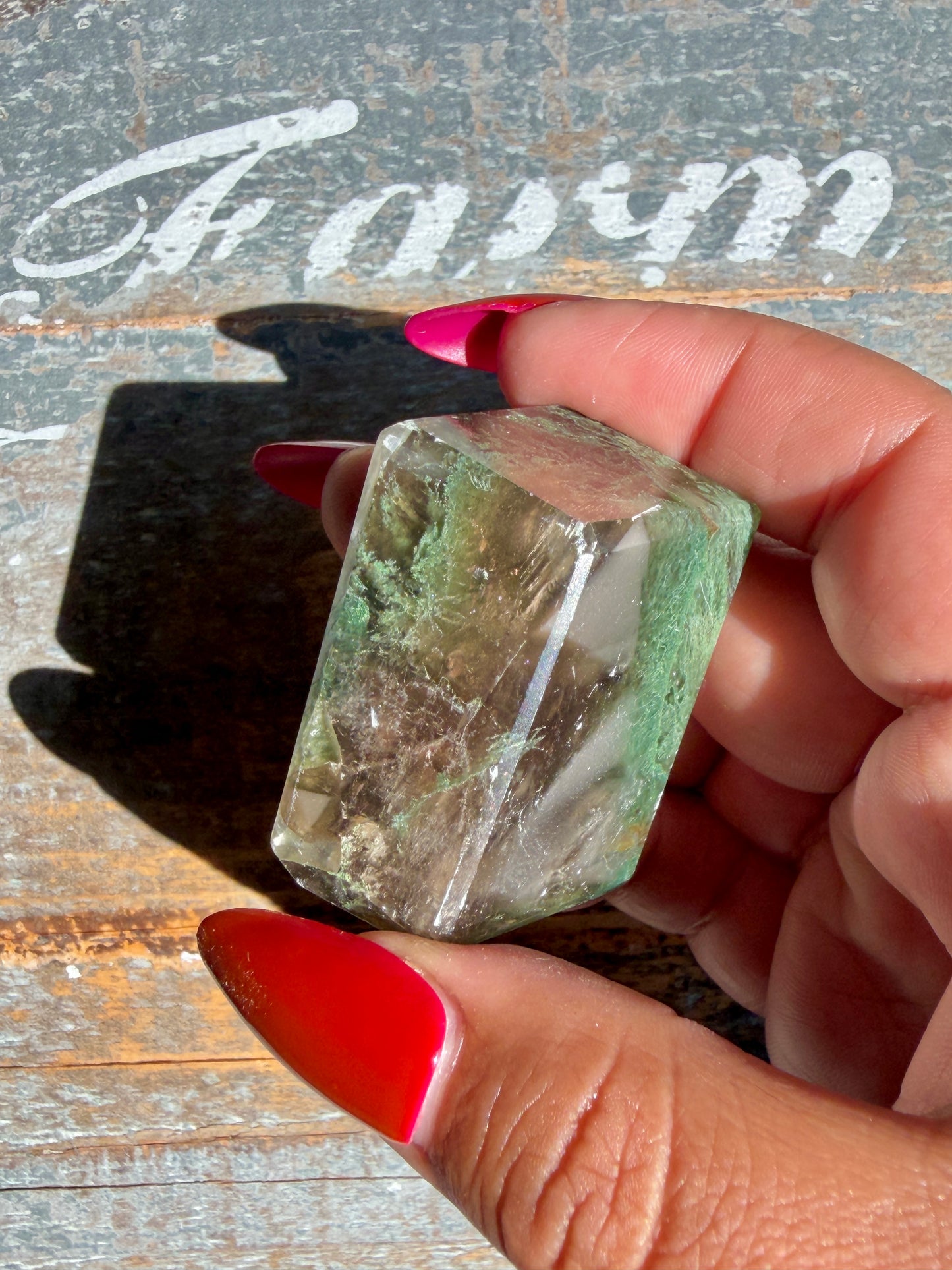Gorgeous Optical Calcite + Moss Agate Combo Mineral Freeform From India | Opt 26