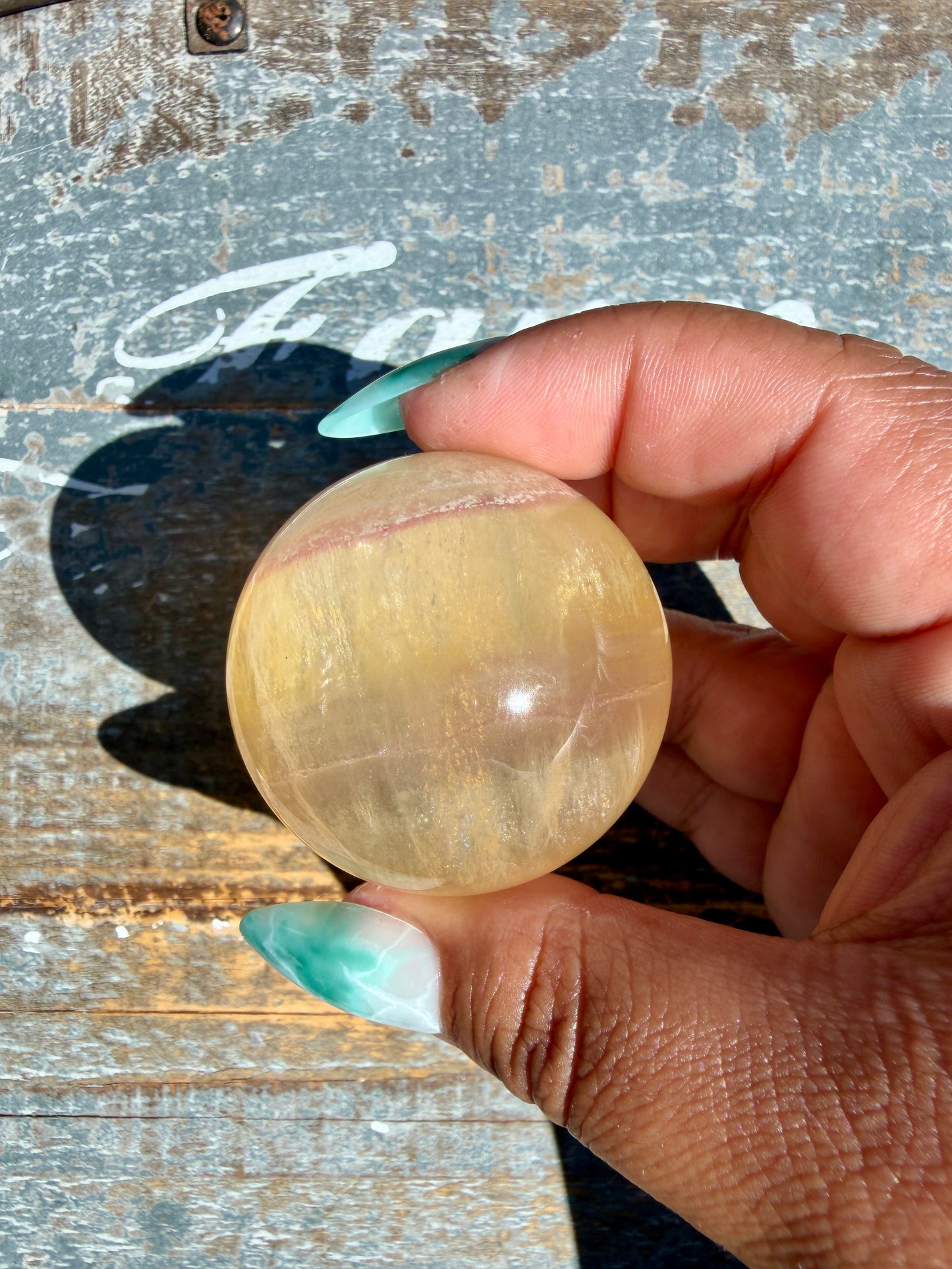 Gorgeous Yellow Candy Fluorite Sphere | Opt U