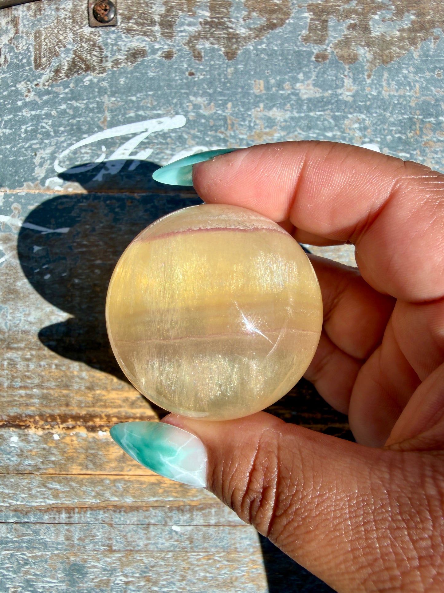 Gorgeous Yellow Candy Fluorite Sphere | Opt U