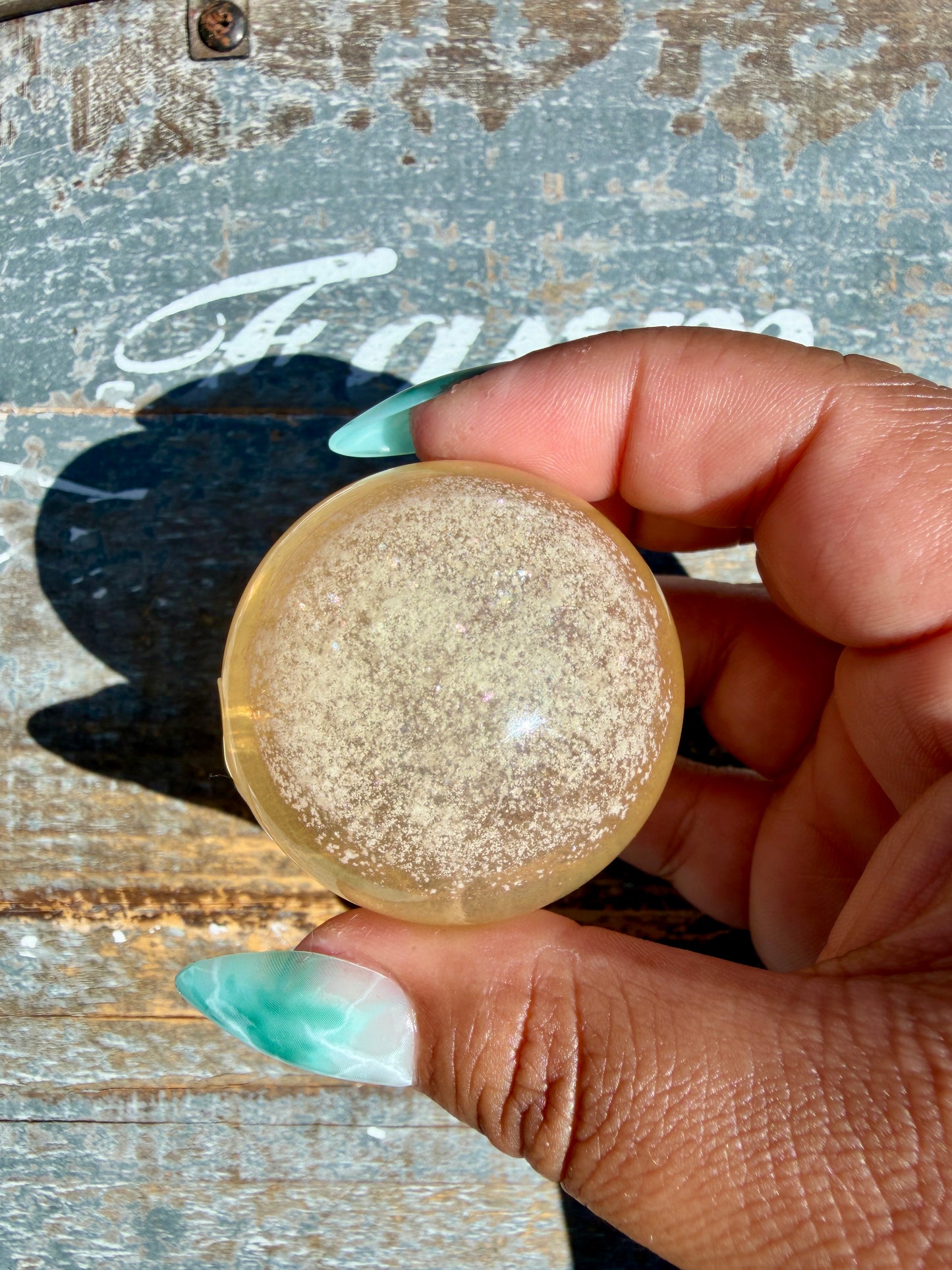 Gorgeous Yellow Candy Fluorite Sphere | Opt U
