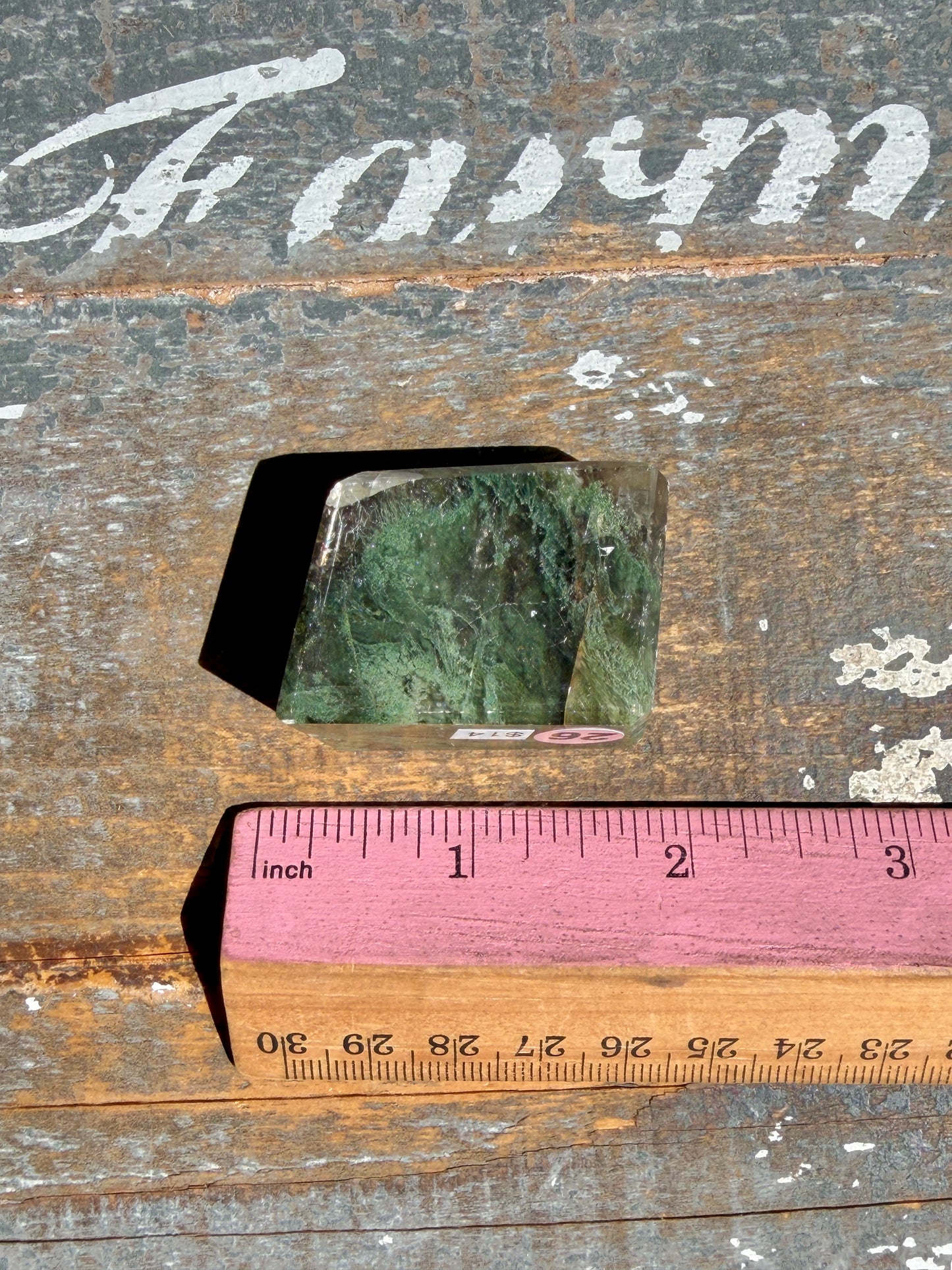Gorgeous Optical Calcite + Moss Agate Combo Mineral Freeform From India | Opt 26