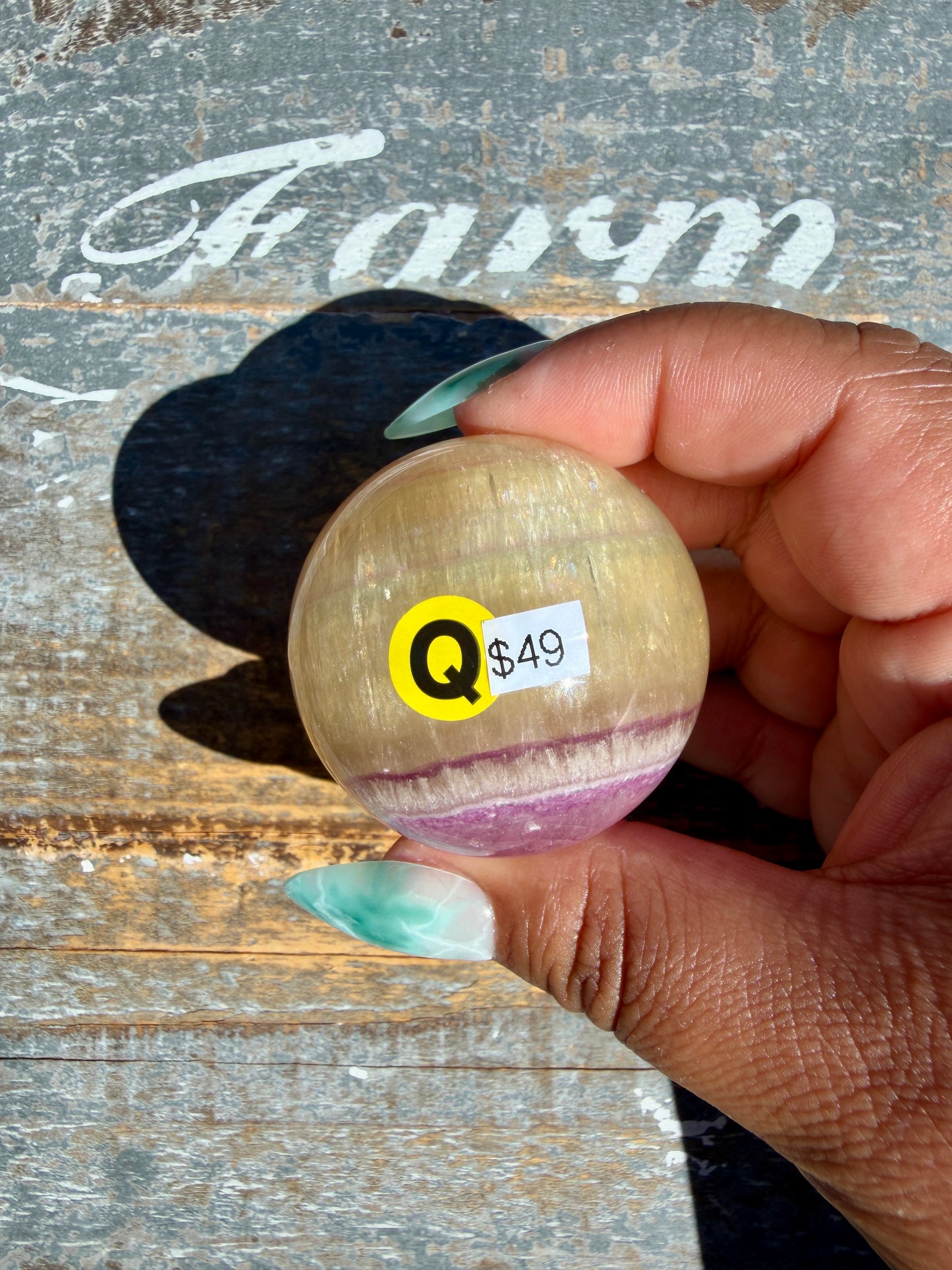Gorgeous Yellow Candy Fluorite Sphere | Opt Q