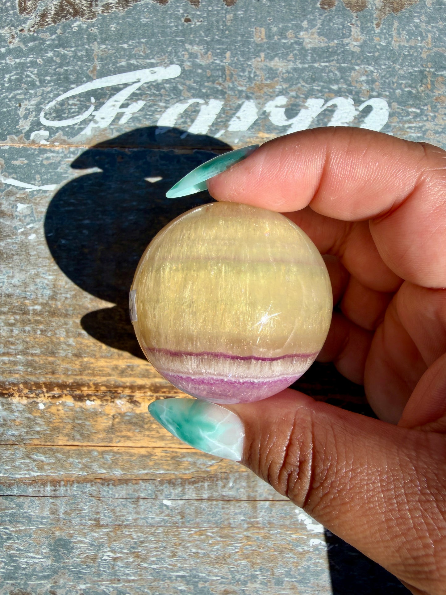 Gorgeous Yellow Candy Fluorite Sphere | Opt Q