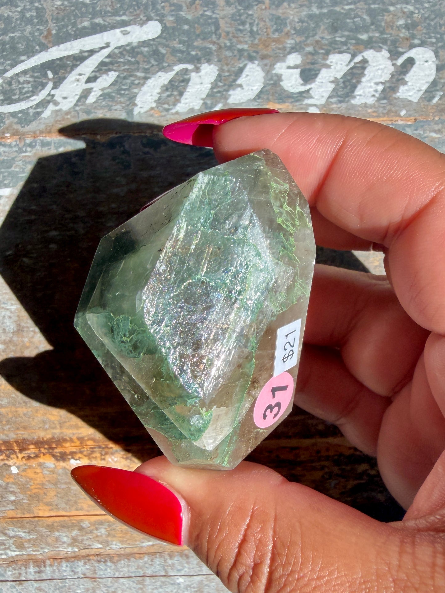 Gorgeous Optical Calcite + Moss Agate Combo Mineral Freeform From India | Opt 31