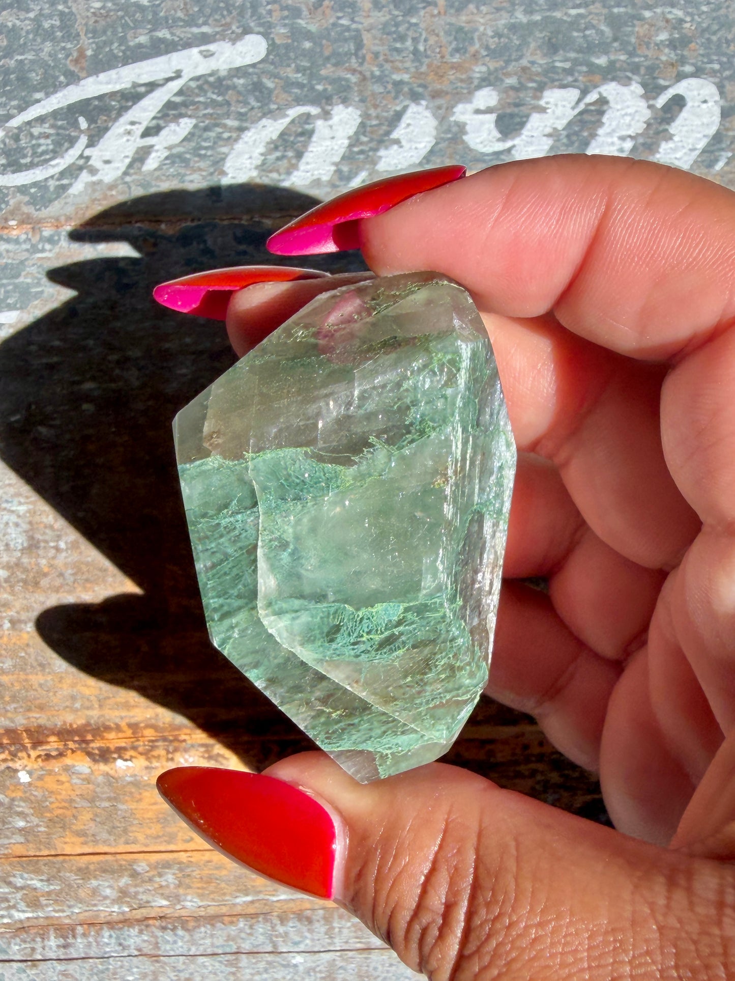 Gorgeous Optical Calcite + Moss Agate Combo Mineral Freeform From India | Opt 31