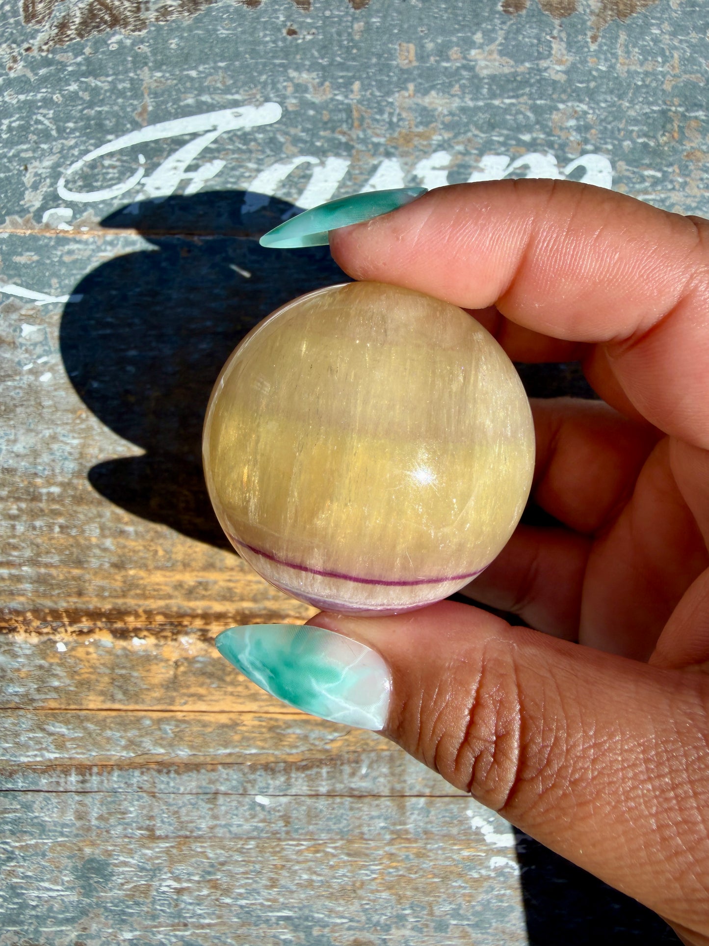 Gorgeous Yellow Candy Fluorite Sphere | Opt Q