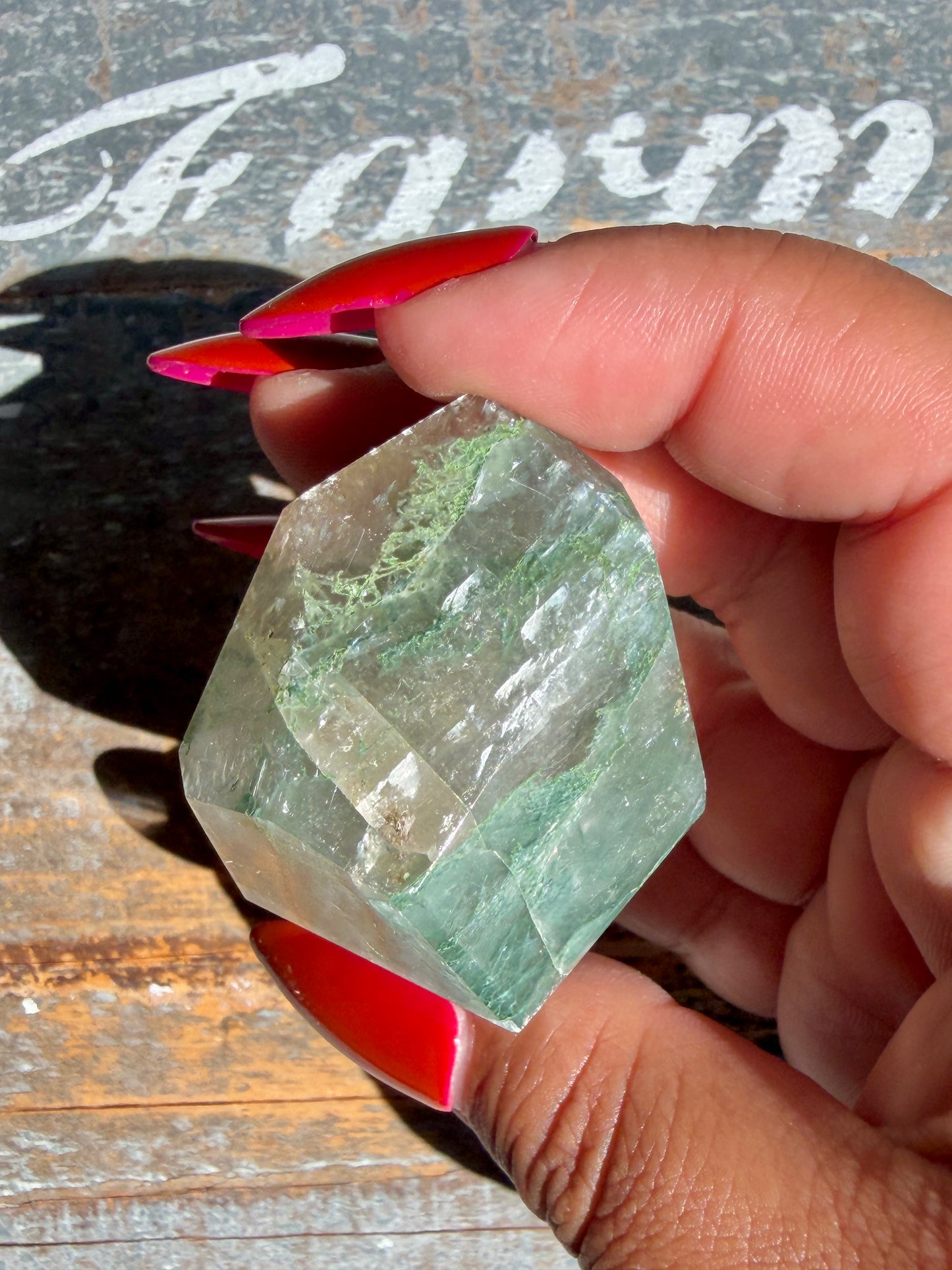 Gorgeous Optical Calcite + Moss Agate Combo Mineral Freeform From India | Opt 31
