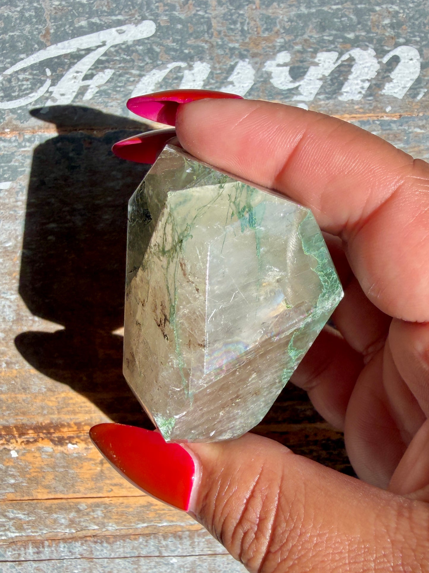 Gorgeous Optical Calcite + Moss Agate Combo Mineral Freeform From India | Opt 31