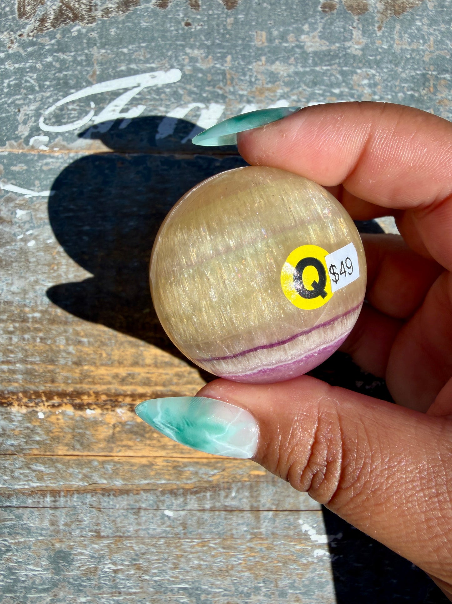 Gorgeous Yellow Candy Fluorite Sphere | Opt Q