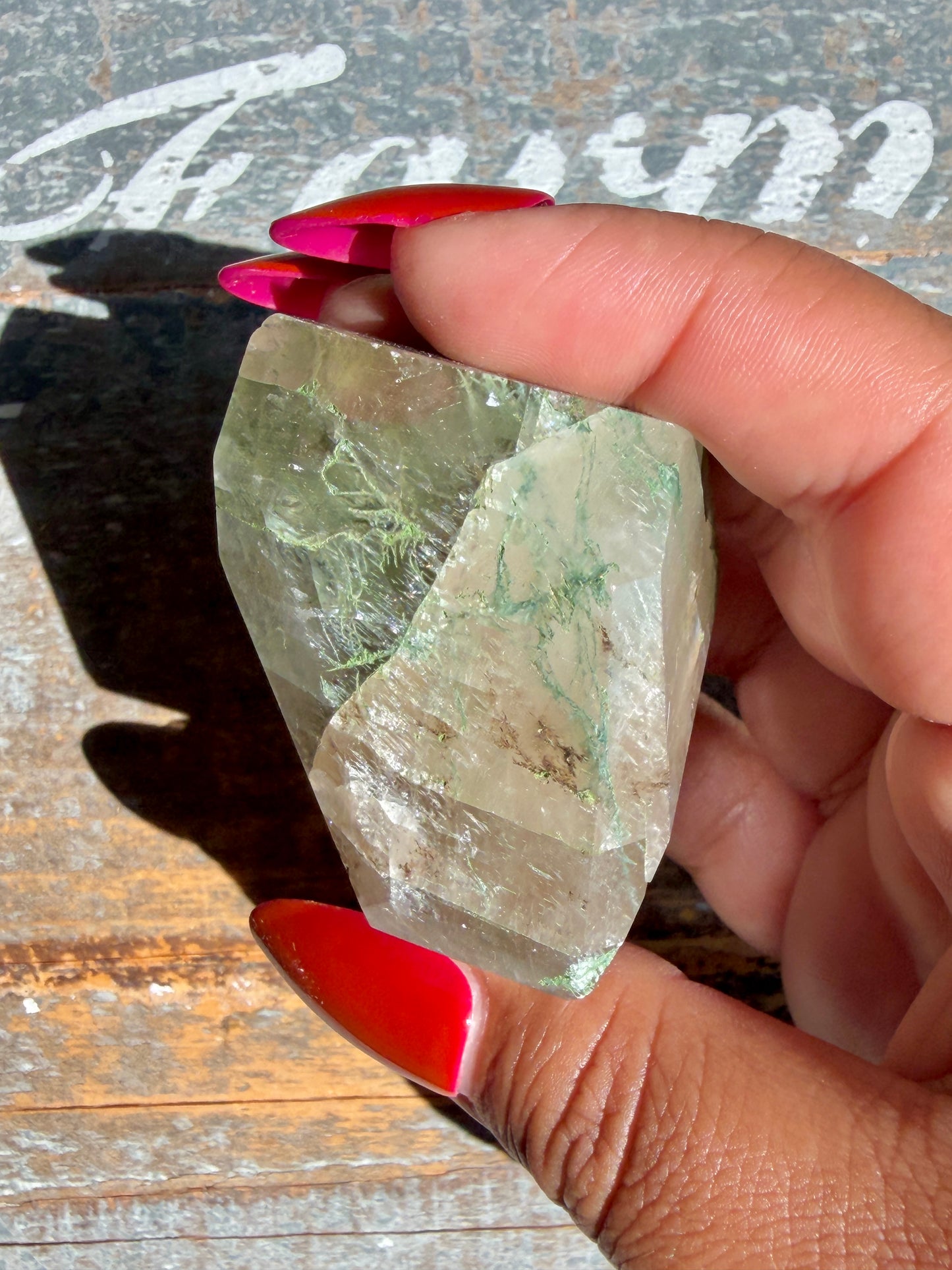Gorgeous Optical Calcite + Moss Agate Combo Mineral Freeform From India | Opt 31