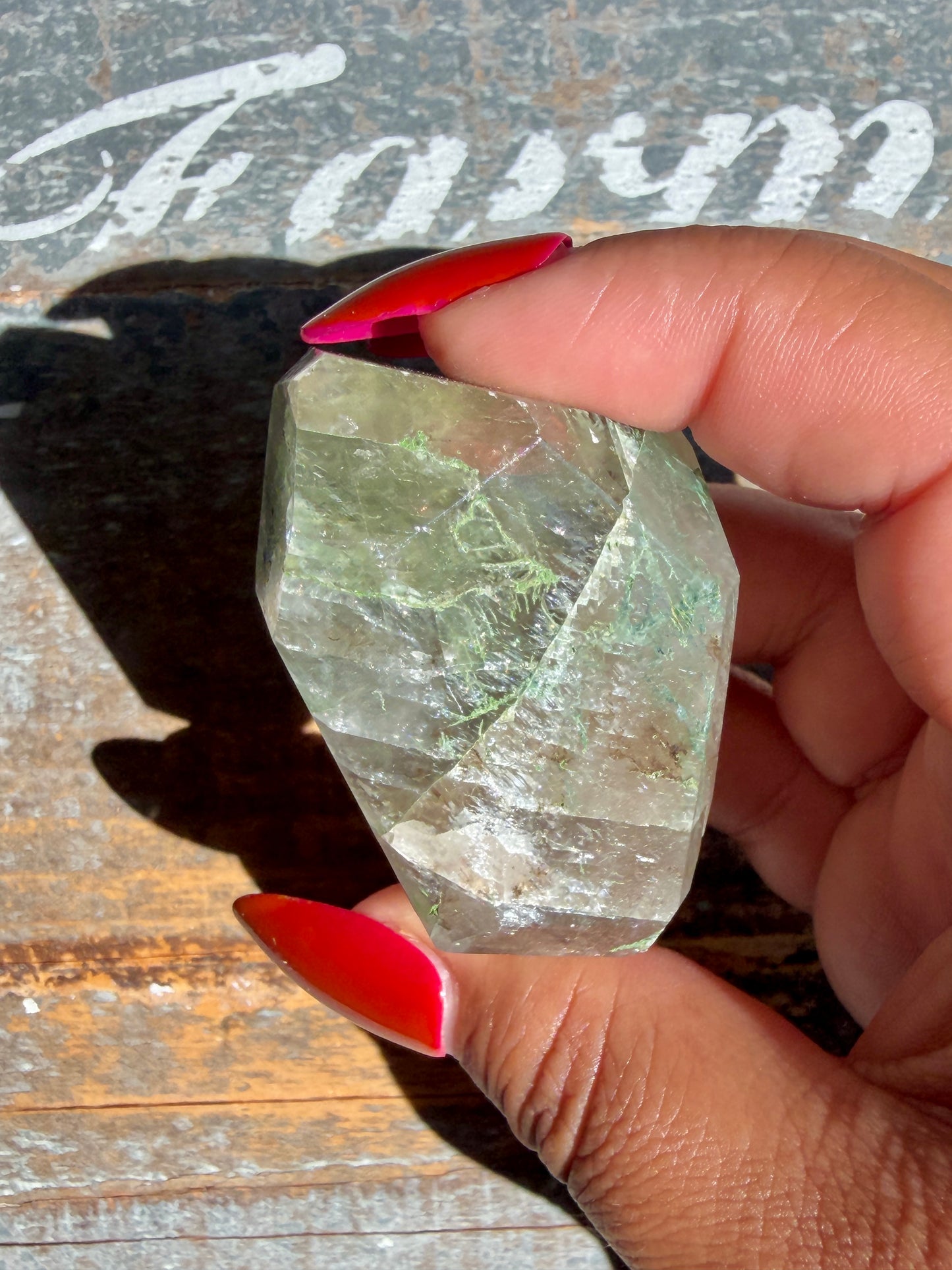 Gorgeous Optical Calcite + Moss Agate Combo Mineral Freeform From India | Opt 31