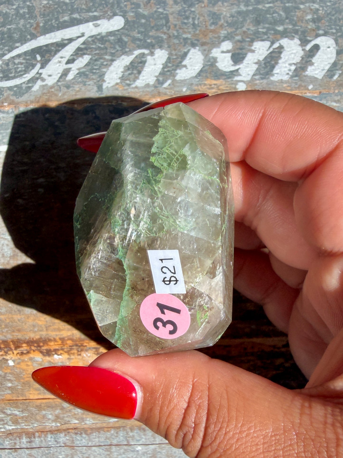 Gorgeous Optical Calcite + Moss Agate Combo Mineral Freeform From India | Opt 31