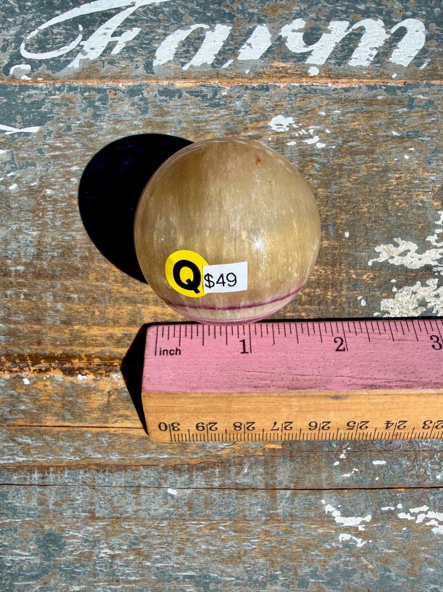 Gorgeous Yellow Candy Fluorite Sphere | Opt Q
