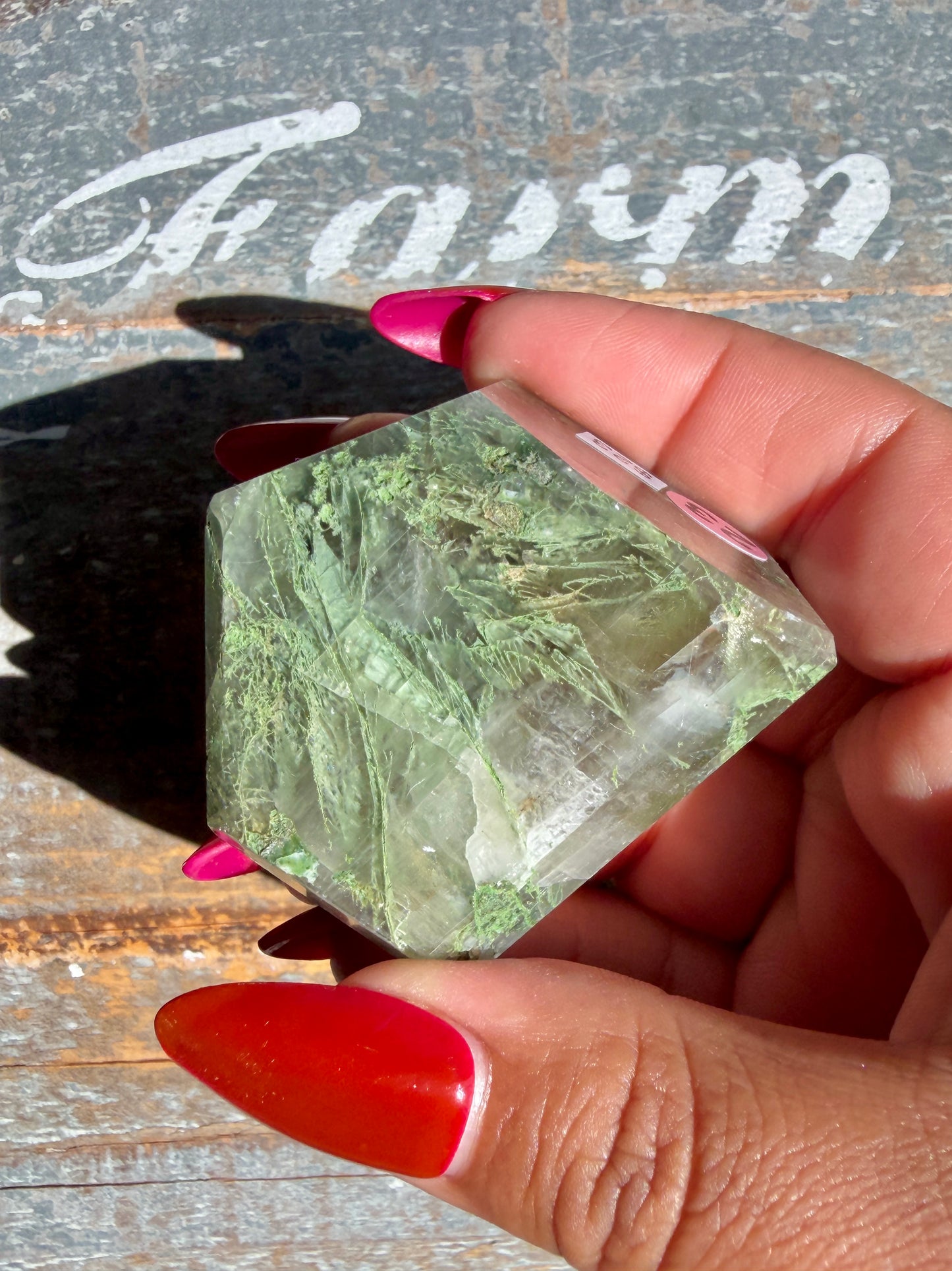 Gorgeous Optical Calcite + Moss Agate Combo Mineral Freeform From India | Opt 23
