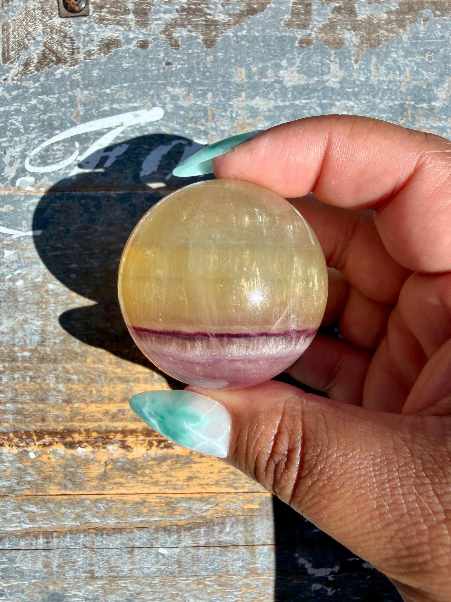 Gorgeous Yellow Candy Fluorite Sphere | Opt N