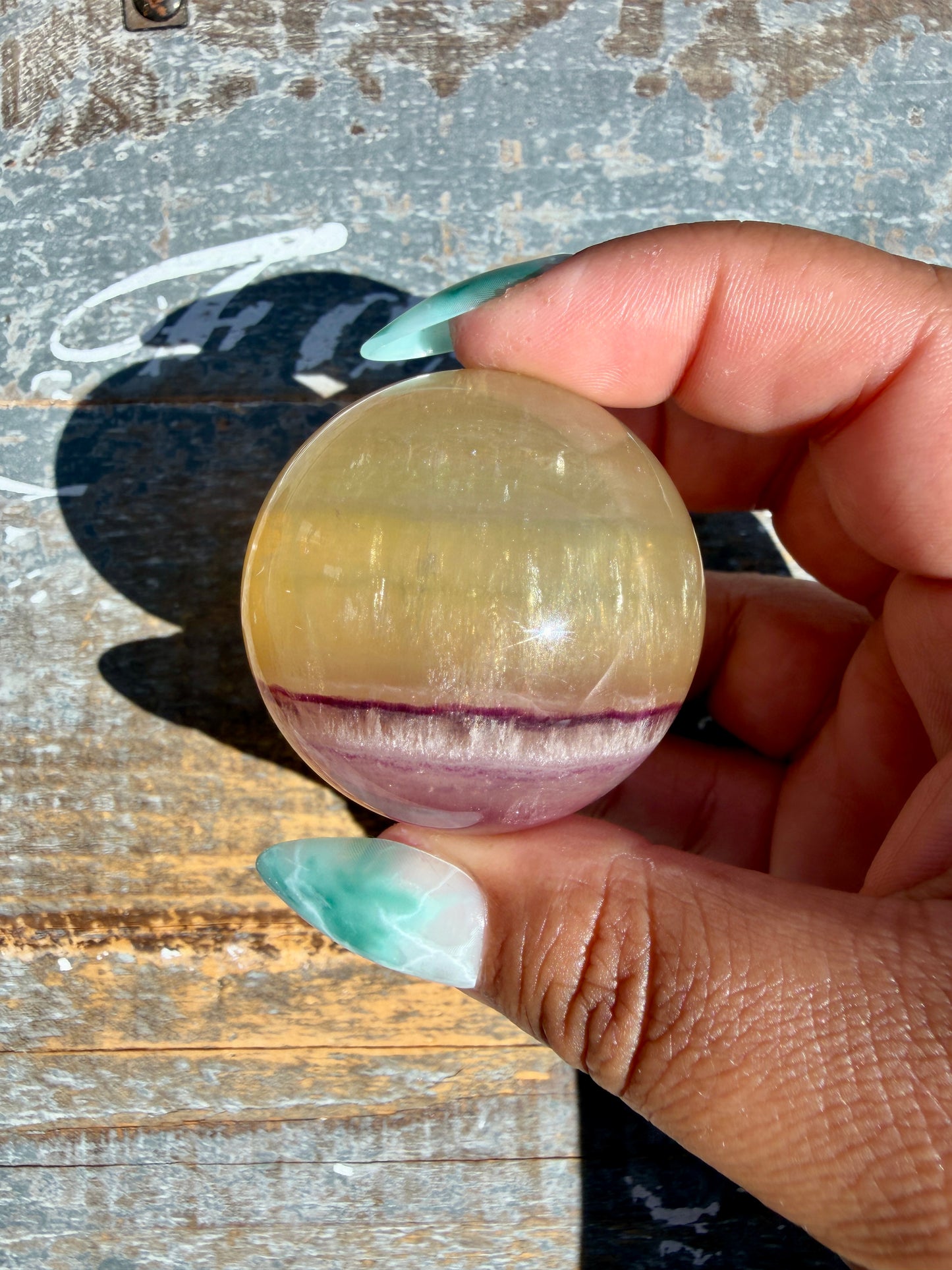 Gorgeous Yellow Candy Fluorite Sphere | Opt N