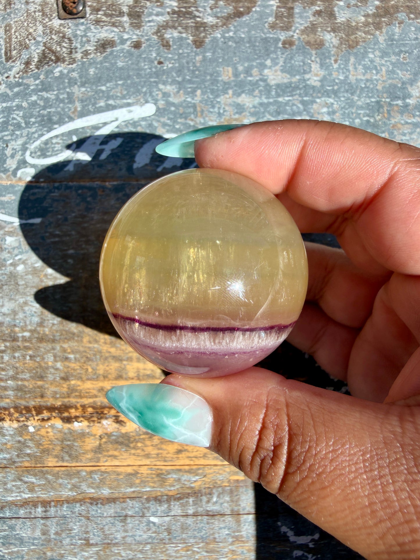 Gorgeous Yellow Candy Fluorite Sphere | Opt N