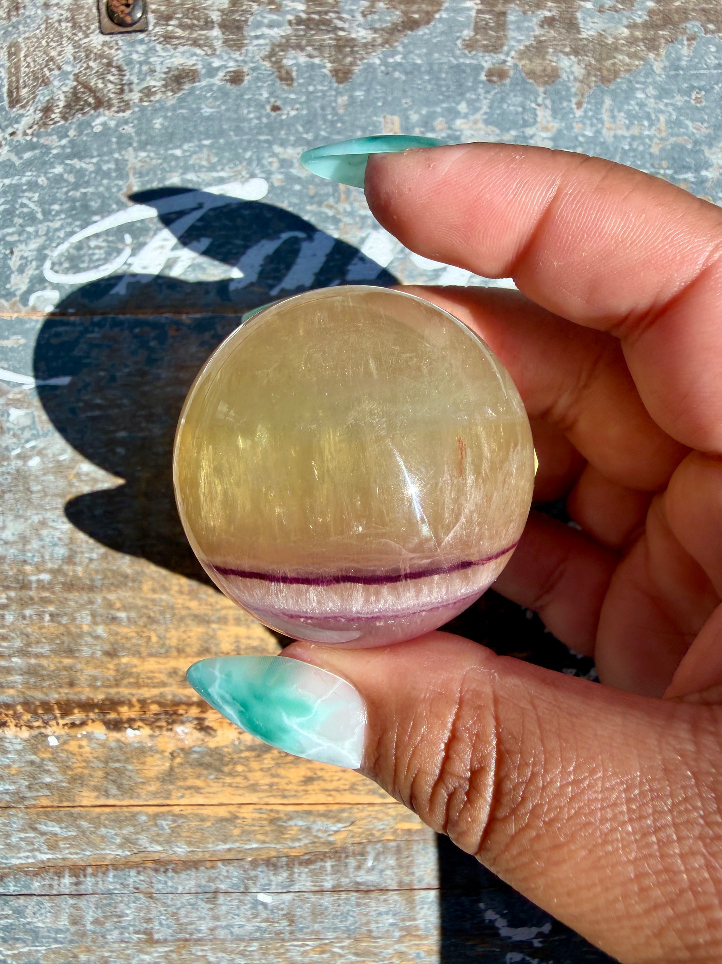Gorgeous Yellow Candy Fluorite Sphere | Opt N