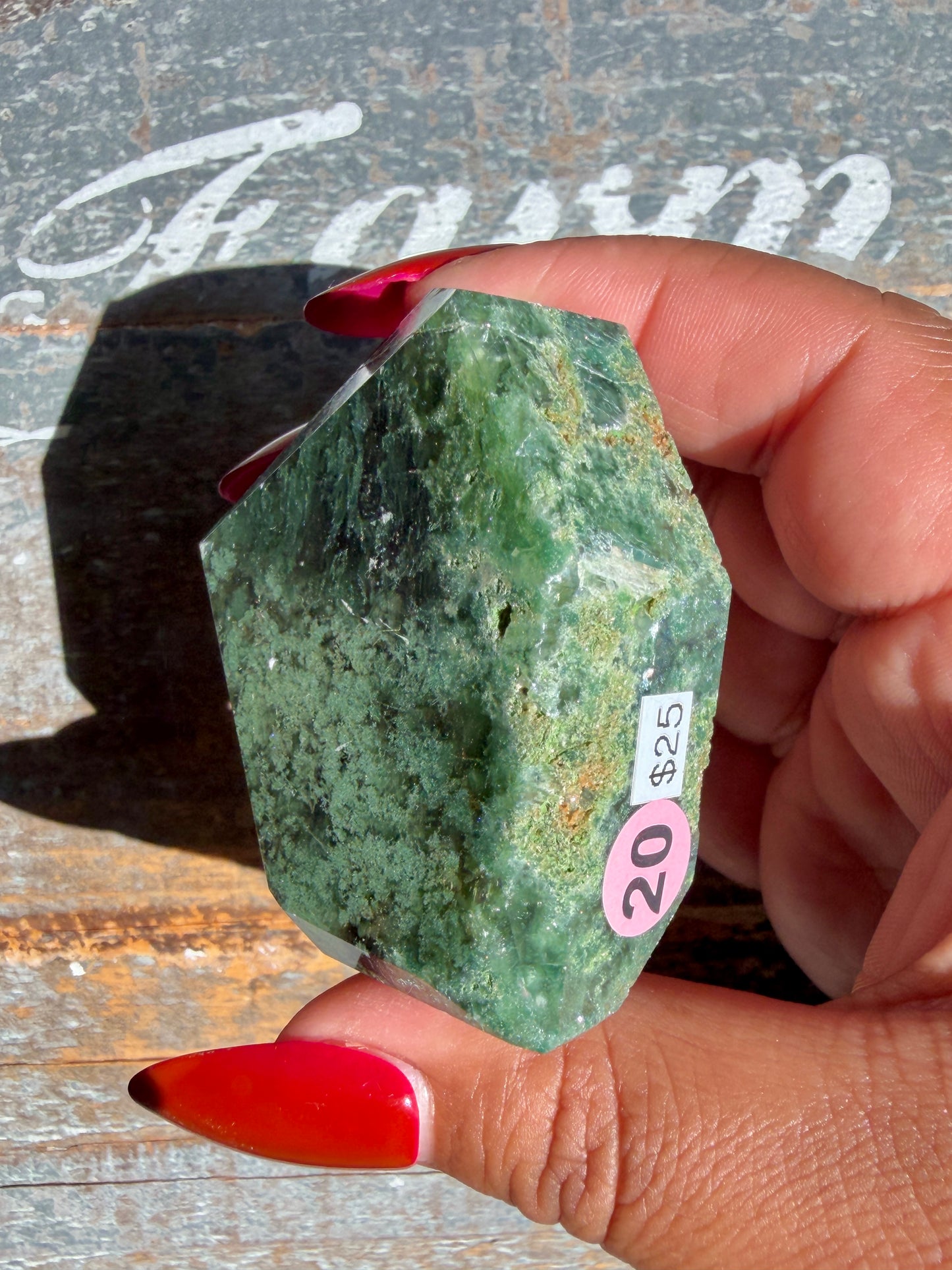 Gorgeous Optical Calcite + Moss Agate Combo Mineral Freeform From India | Opt 20