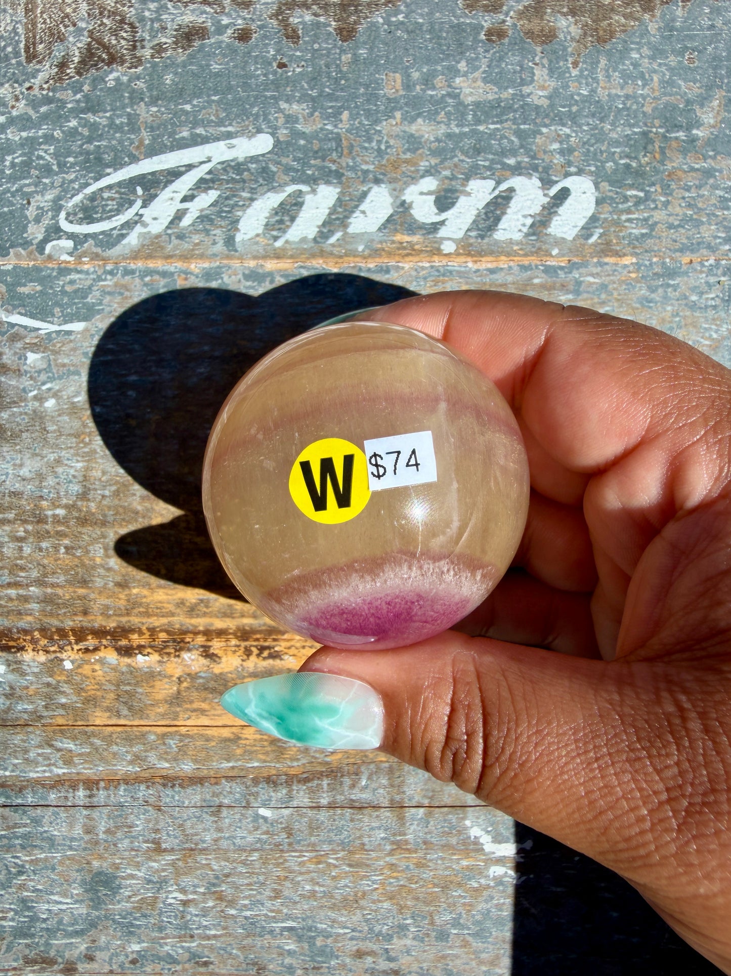 Gorgeous Yellow Candy Fluorite Sphere | Opt W