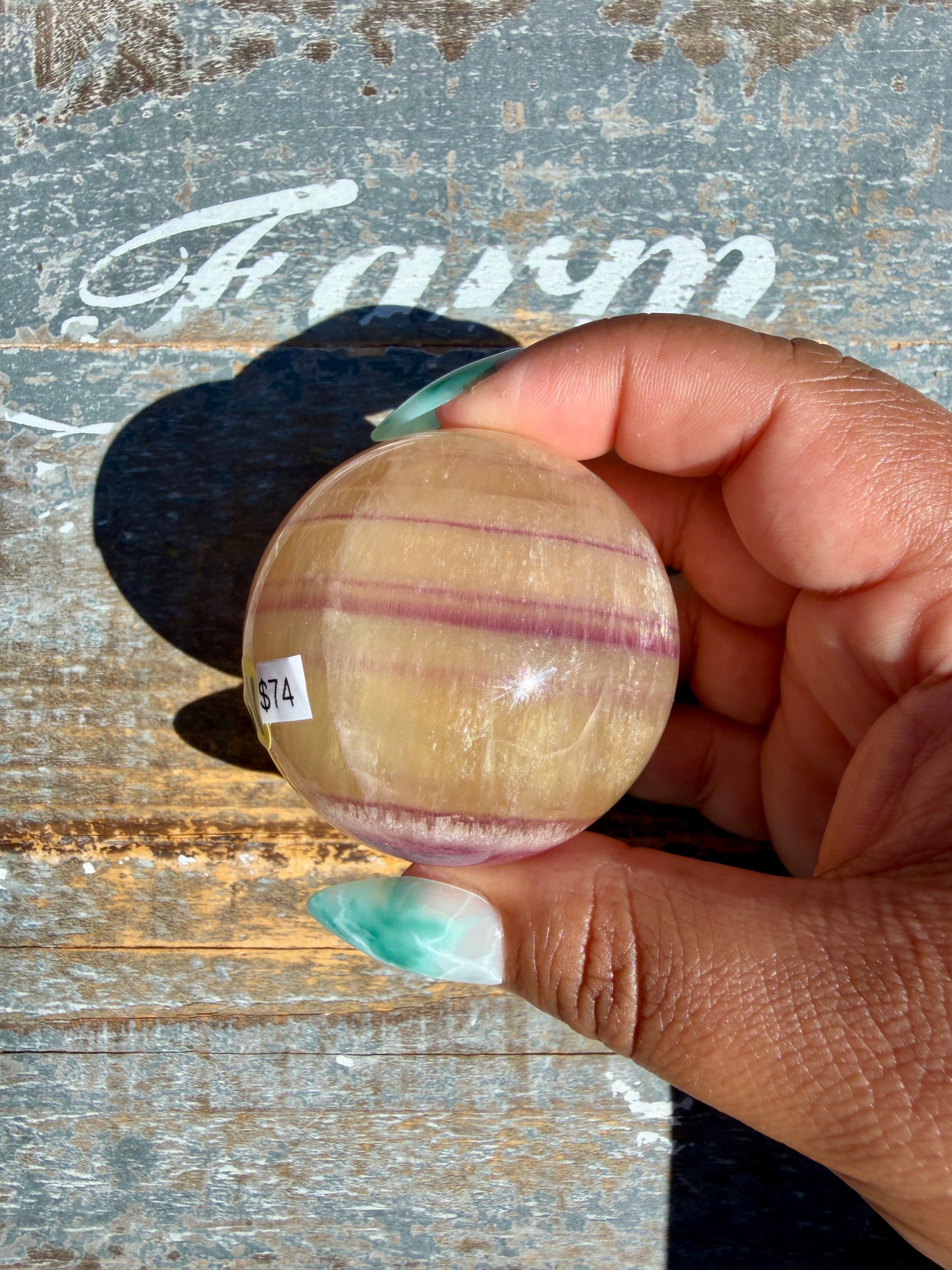 Gorgeous Yellow Candy Fluorite Sphere | Opt W