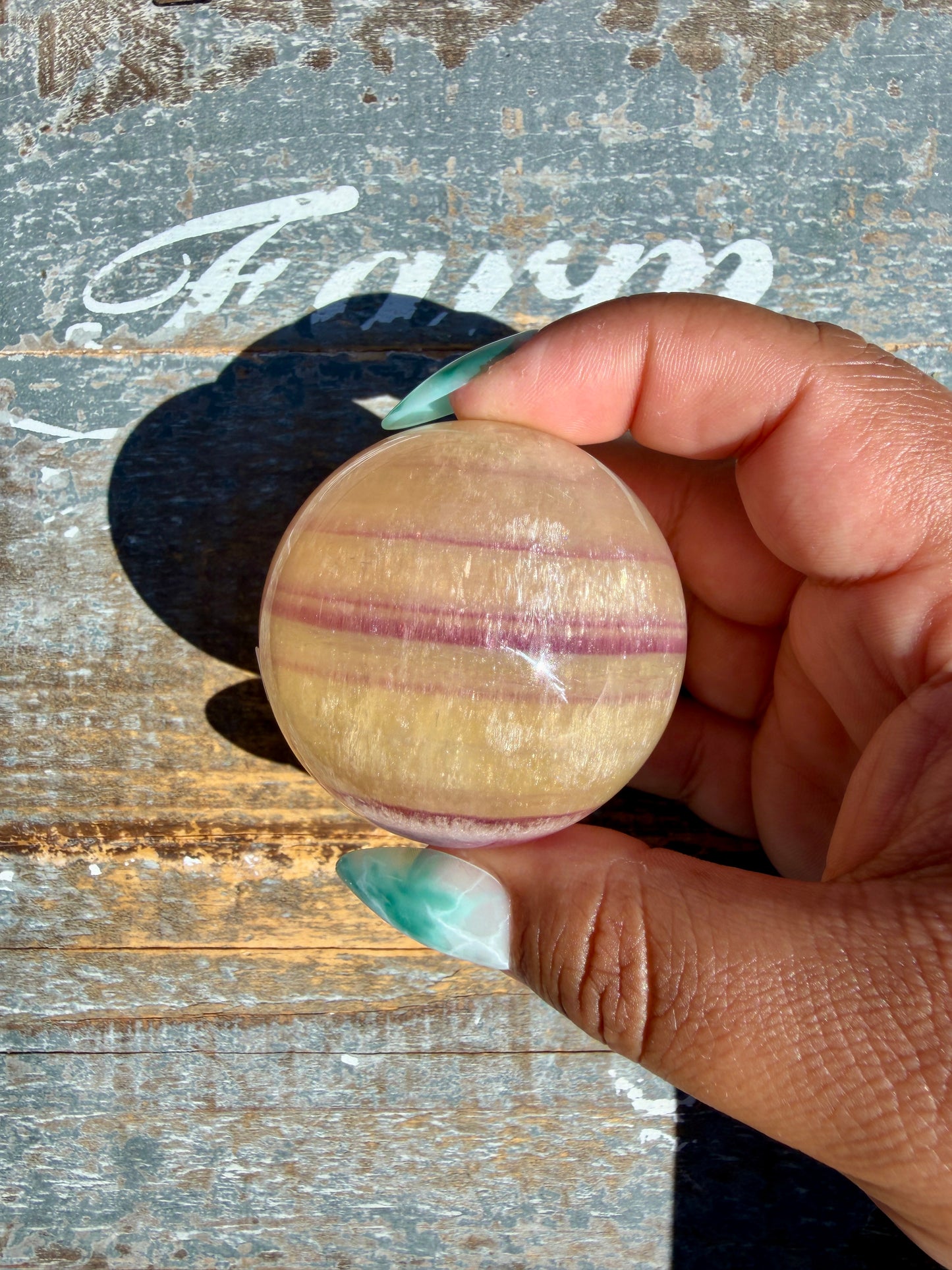 Gorgeous Yellow Candy Fluorite Sphere | Opt W