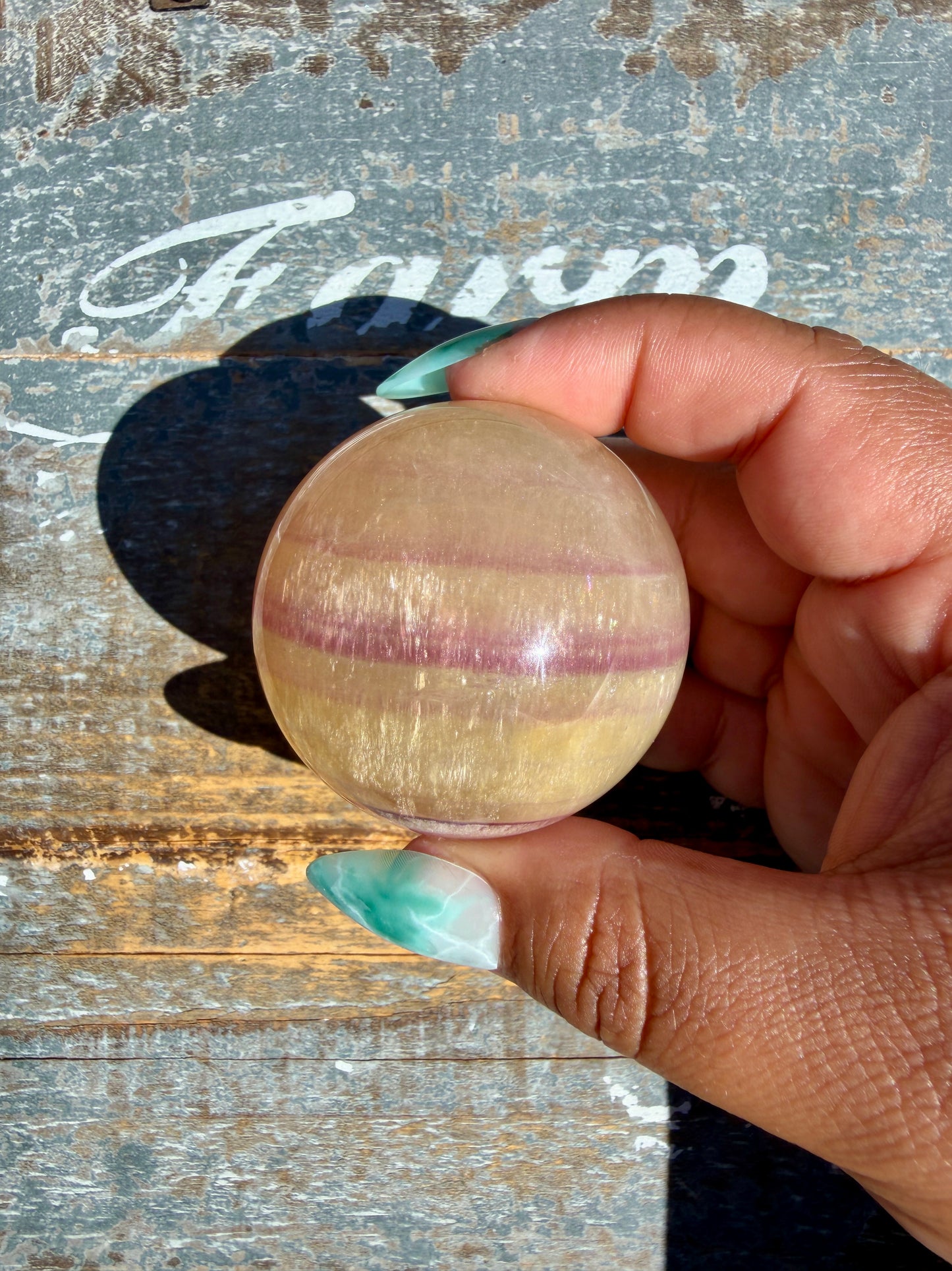Gorgeous Yellow Candy Fluorite Sphere | Opt W