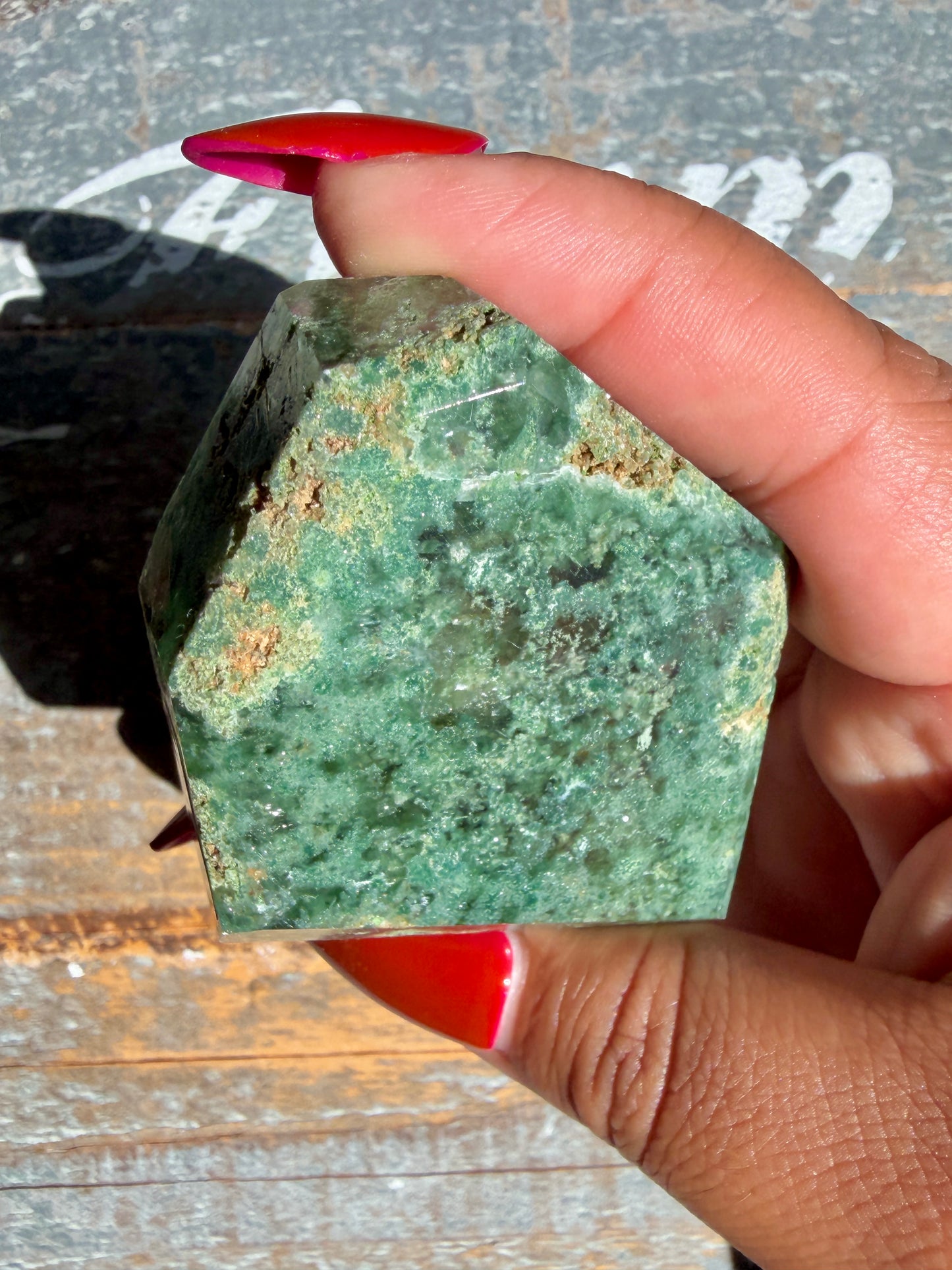 Gorgeous Optical Calcite + Moss Agate Combo Mineral Freeform From India | Opt 20
