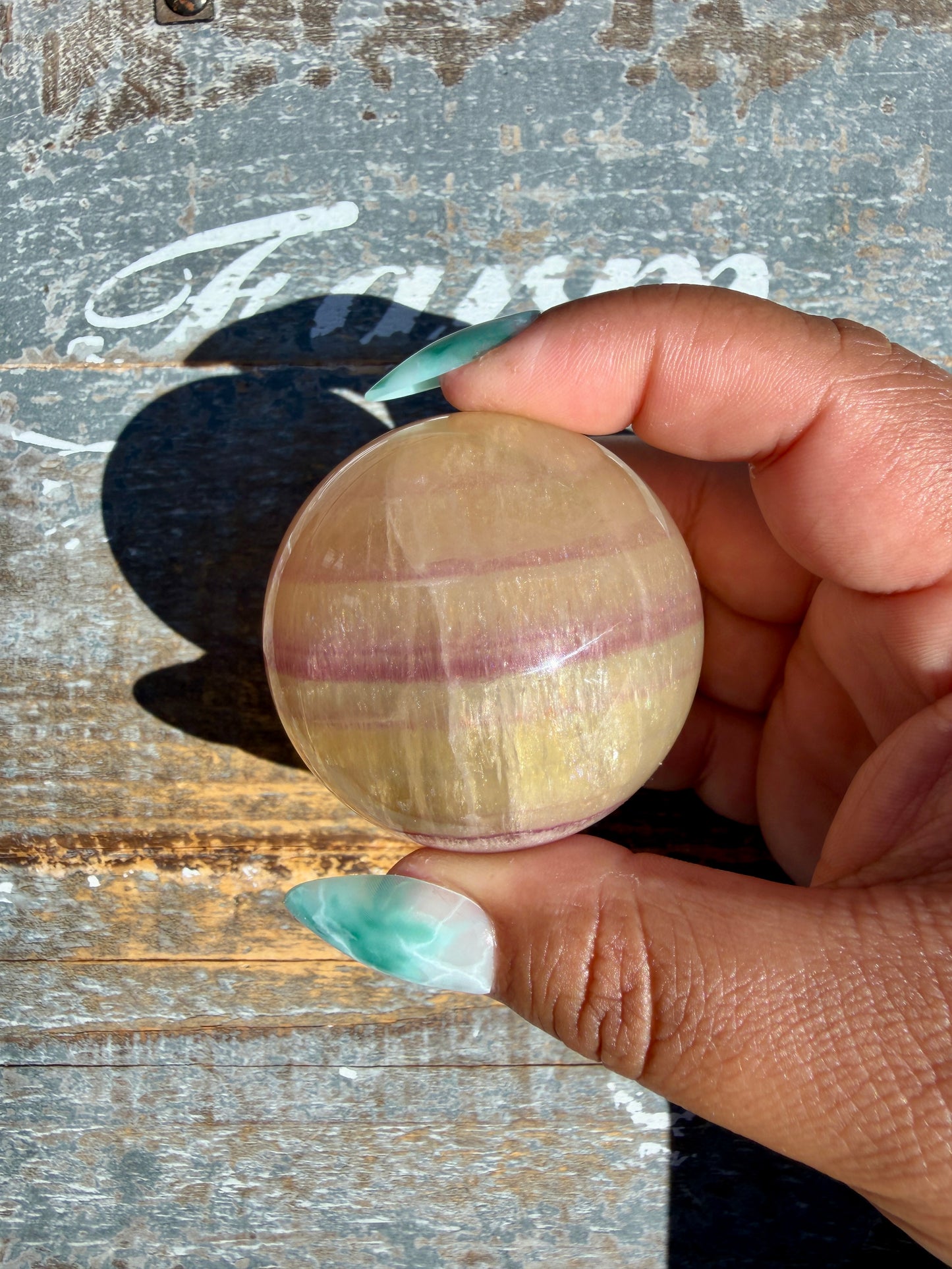 Gorgeous Yellow Candy Fluorite Sphere | Opt W