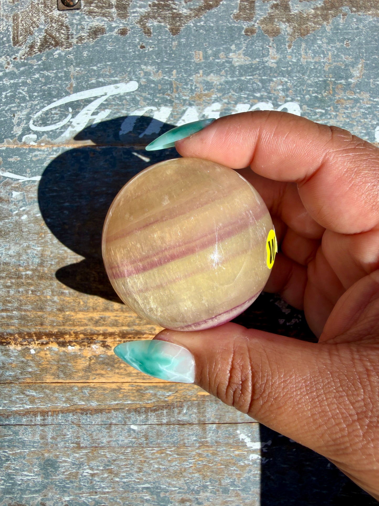 Gorgeous Yellow Candy Fluorite Sphere | Opt W