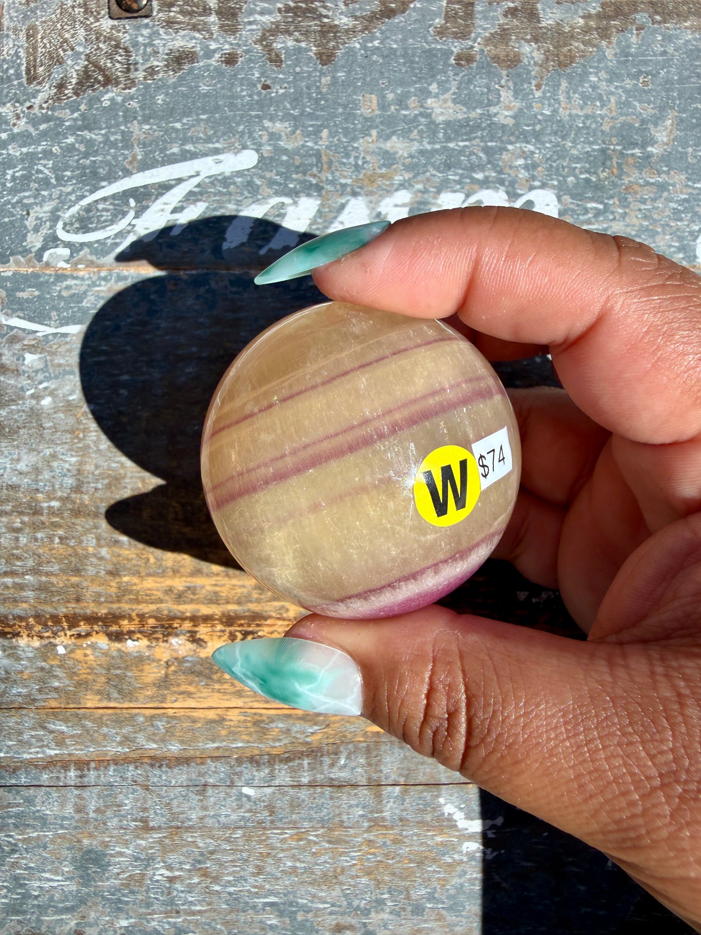 Gorgeous Yellow Candy Fluorite Sphere | Opt W