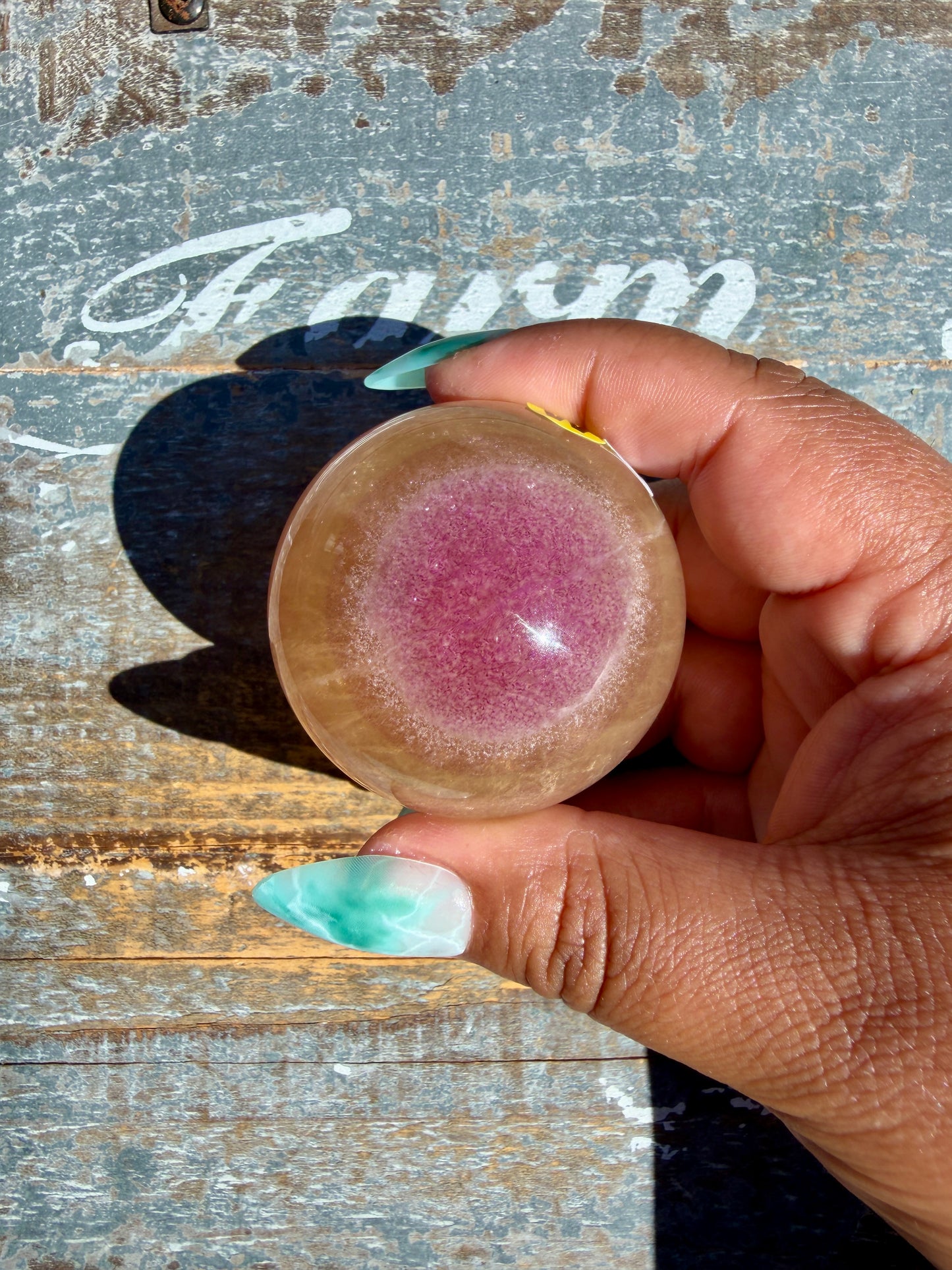 Gorgeous Yellow Candy Fluorite Sphere | Opt W