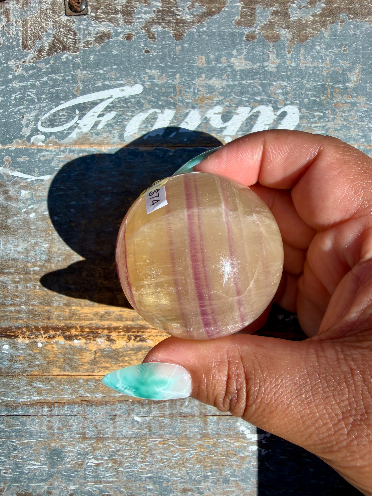 Gorgeous Yellow Candy Fluorite Sphere | Opt W