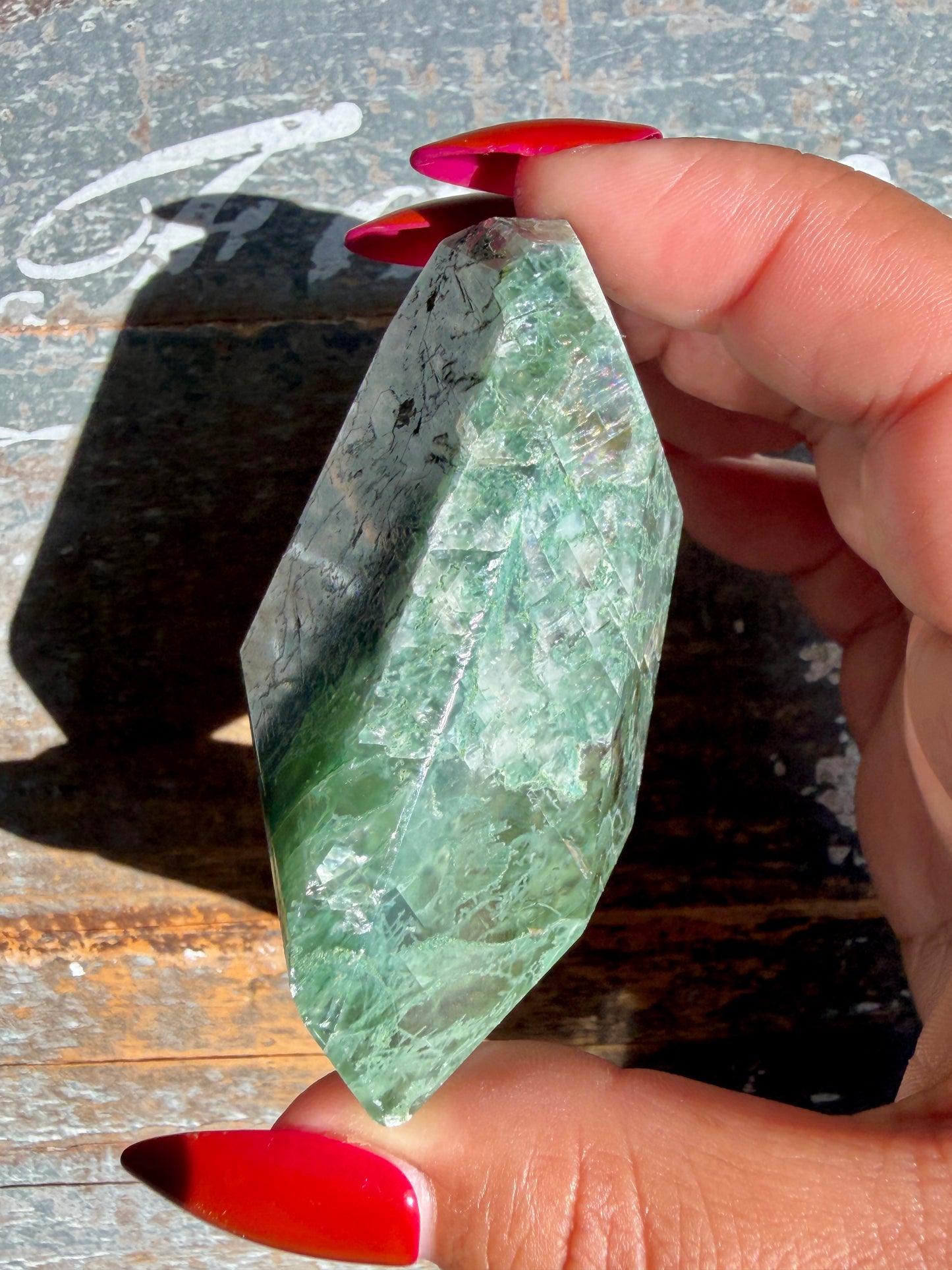 Gorgeous Optical Calcite + Moss Agate Combo Mineral Freeform From India | Opt 14