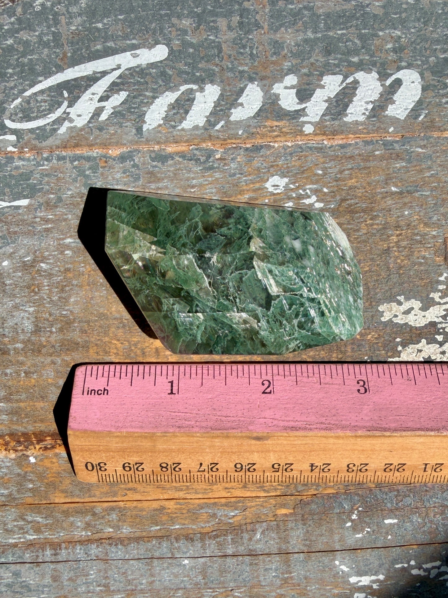 Gorgeous Optical Calcite + Moss Agate Combo Mineral Freeform From India | Opt 14