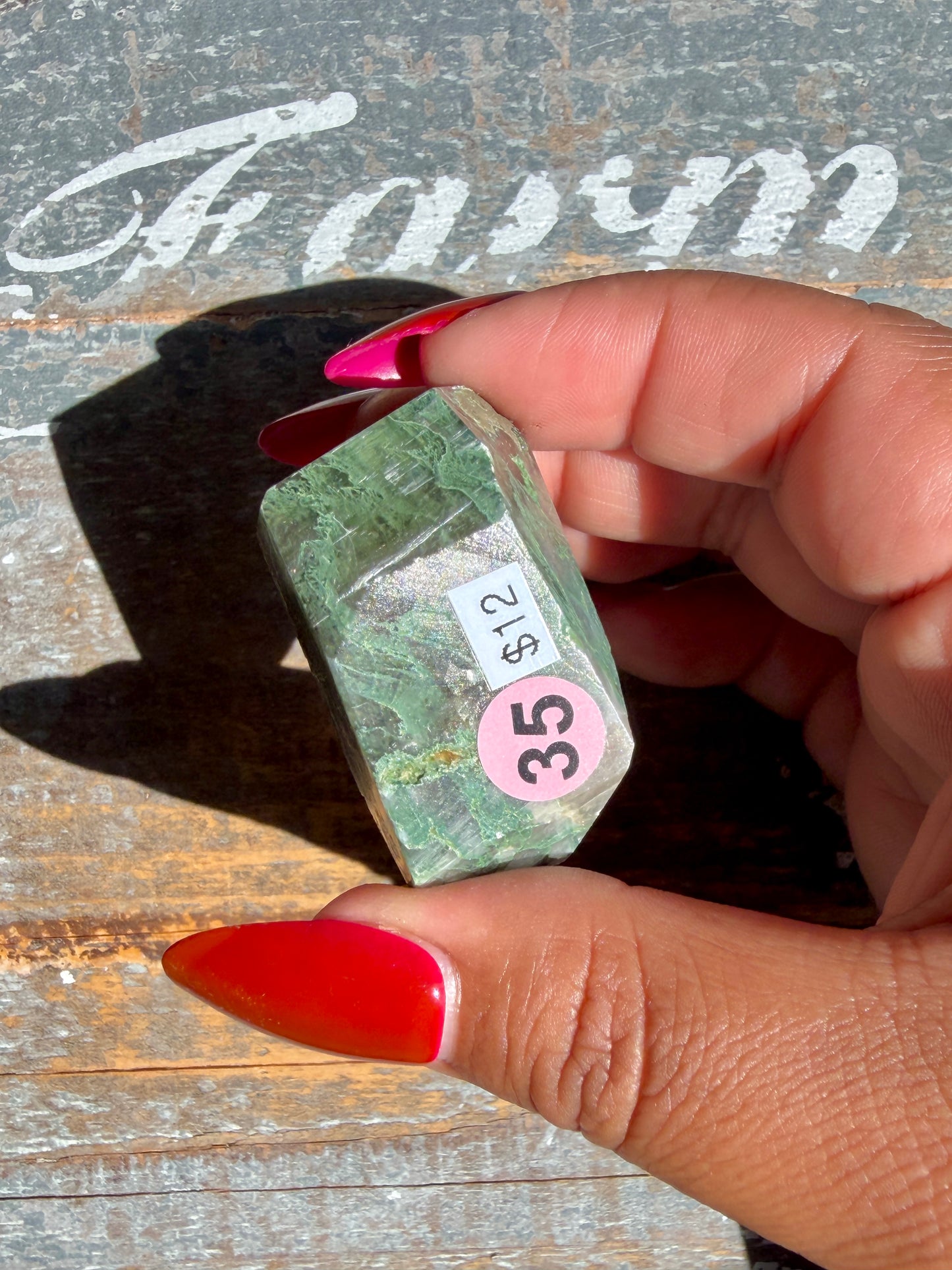 Gorgeous Optical Calcite + Moss Agate Combo Mineral Freeform From India | Opt 35