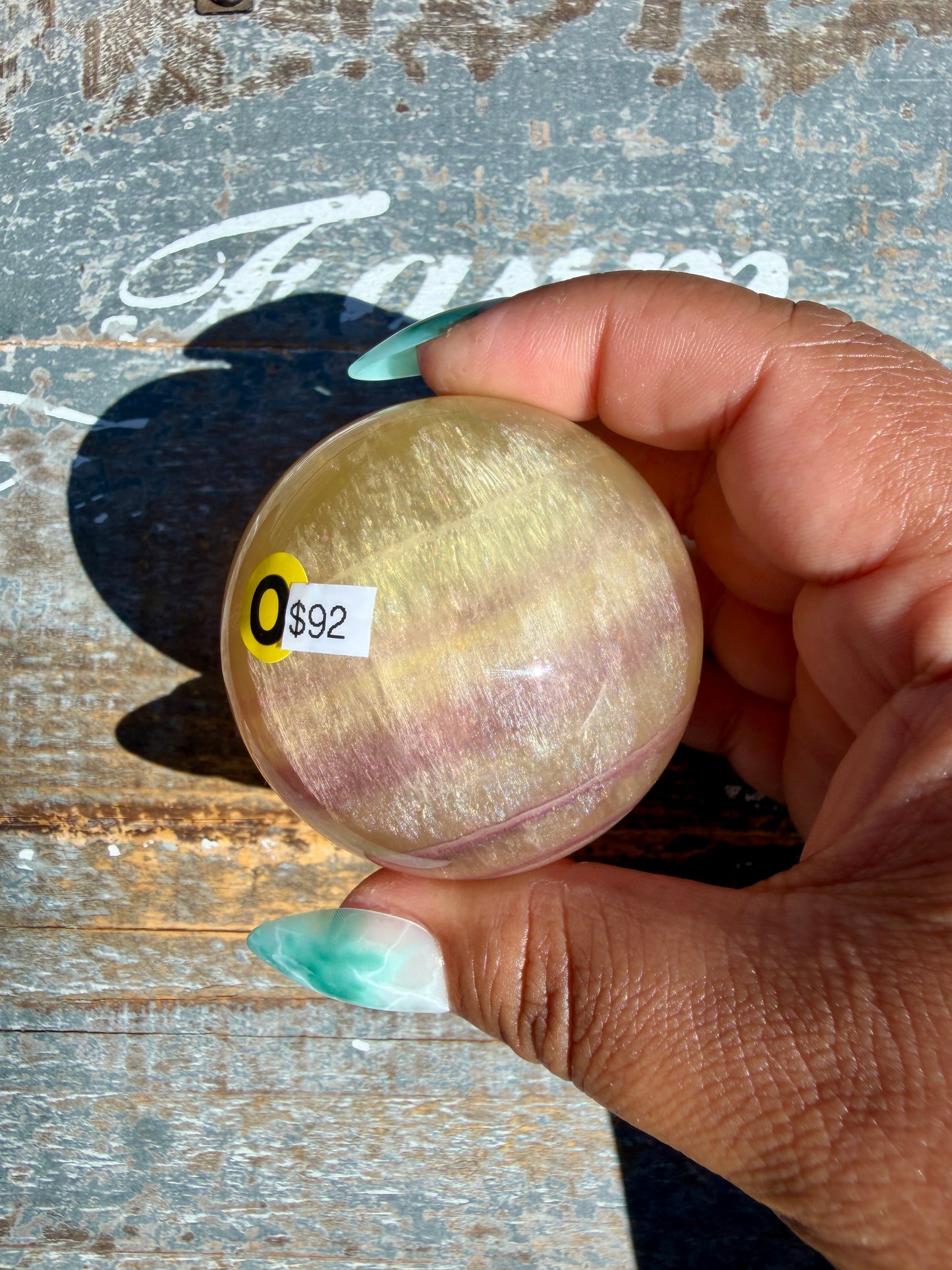 Gorgeous Yellow Candy Fluorite Sphere | Opt O